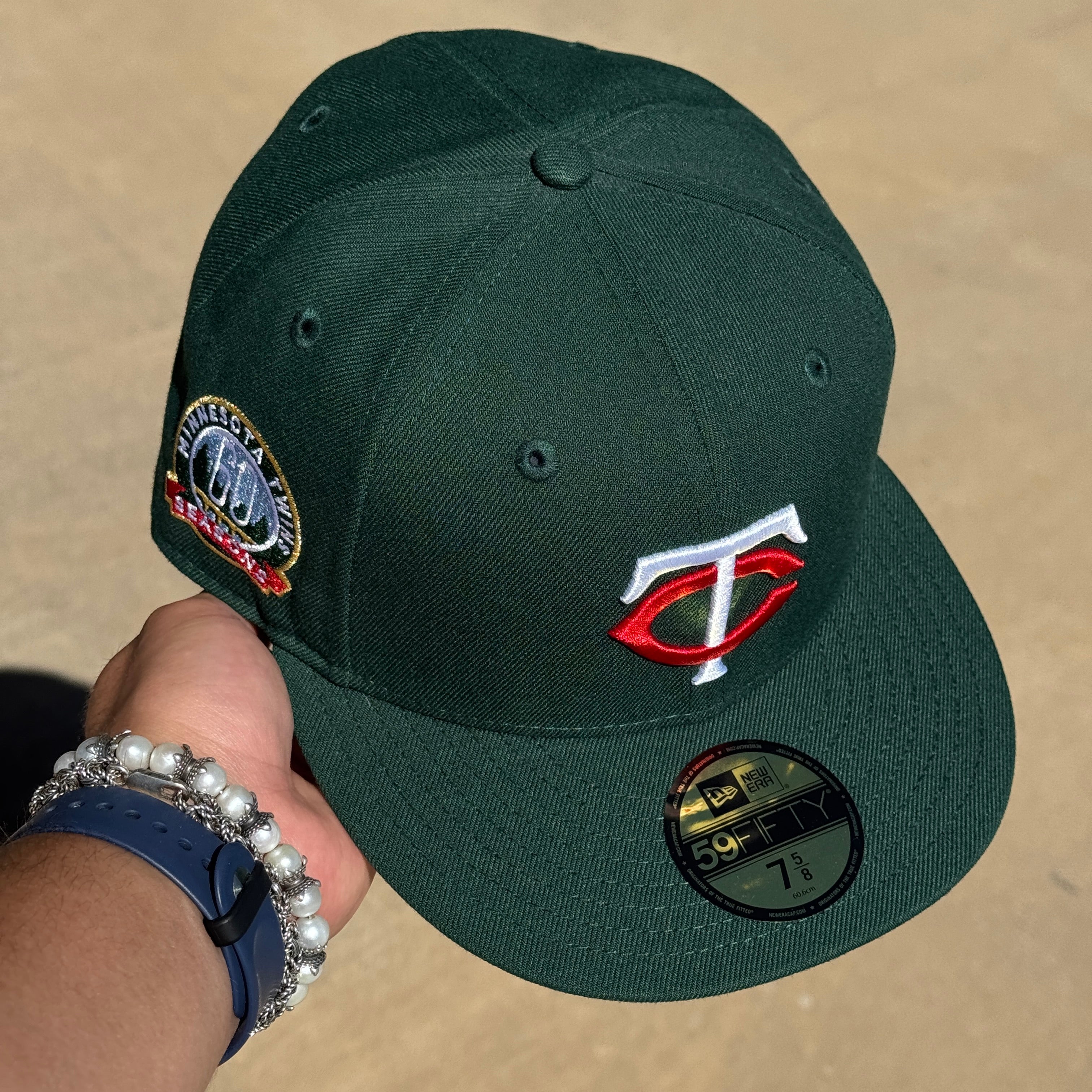 NWT 5/8 Green Minnesota Twins 60 Season 59fifty New Era Fitted Hat Cap