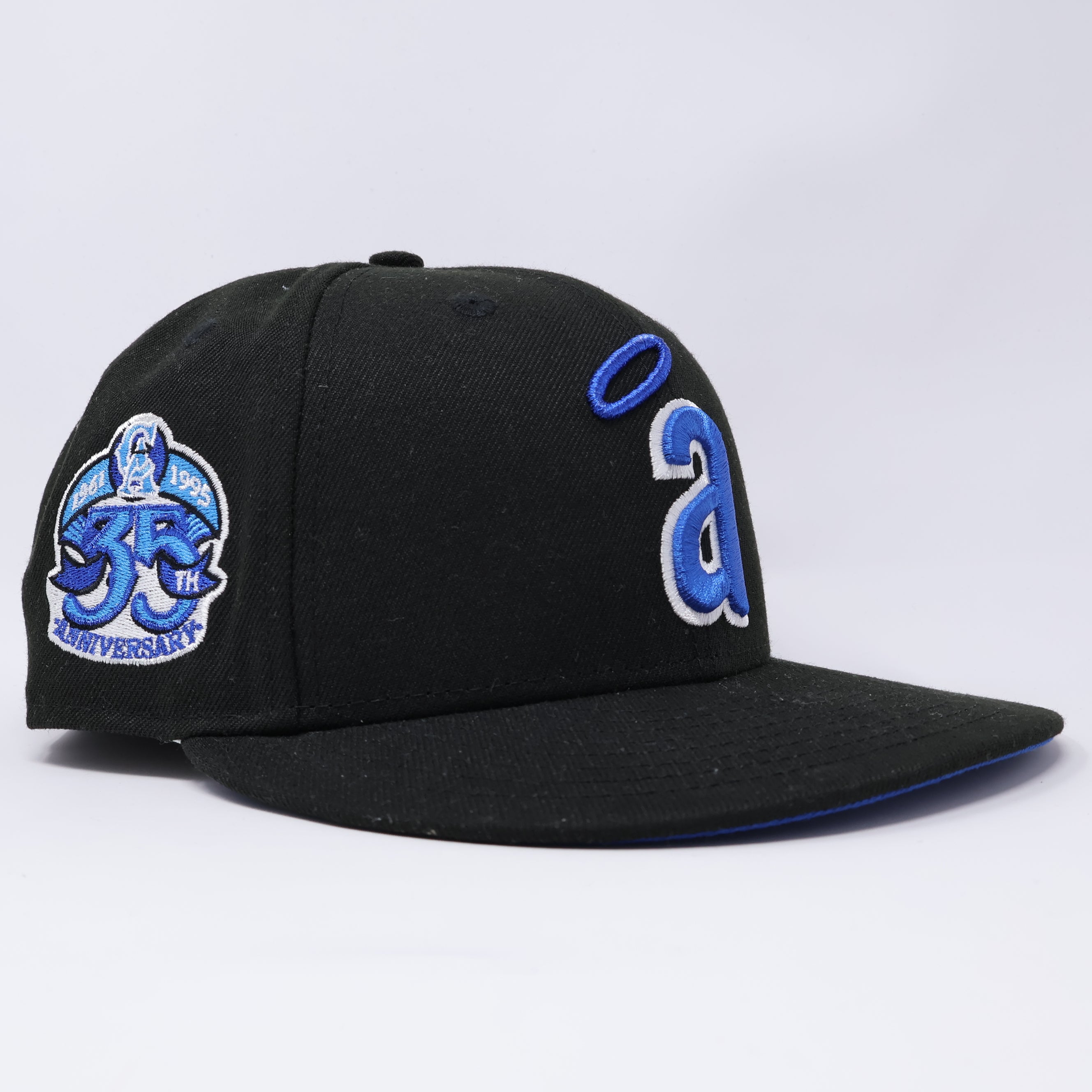 USED 3/4 Black Los Angeles Angels 35th Anniversary 59fifty New Era Fitted Hat Cap