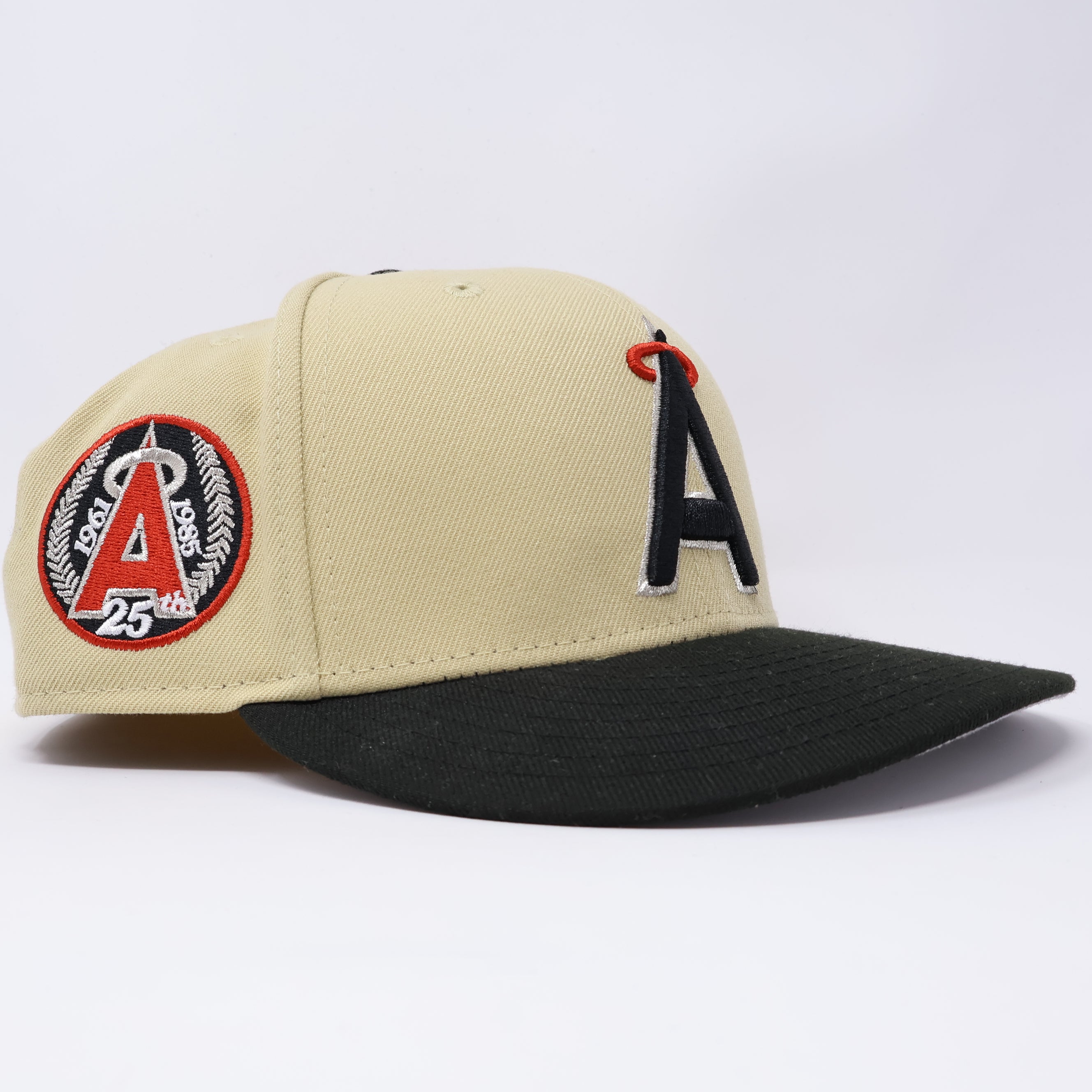 USED 3/4 Khaki Los Angeles Angels 25th Anniversary 59fifty New Era Fitted Hat Cap
