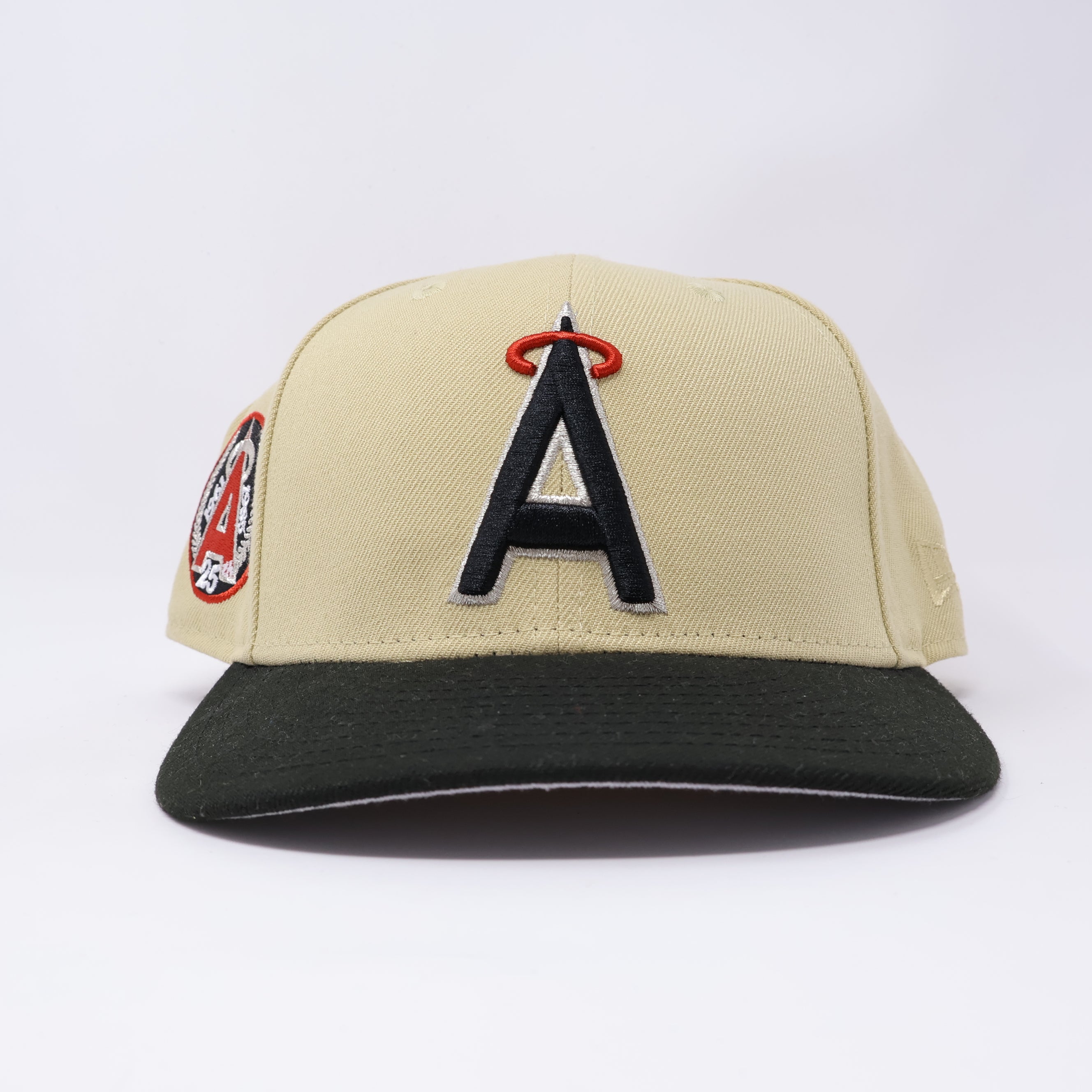 USED 3/4 Khaki Los Angeles Angels 25th Anniversary 59fifty New Era Fitted Hat Cap