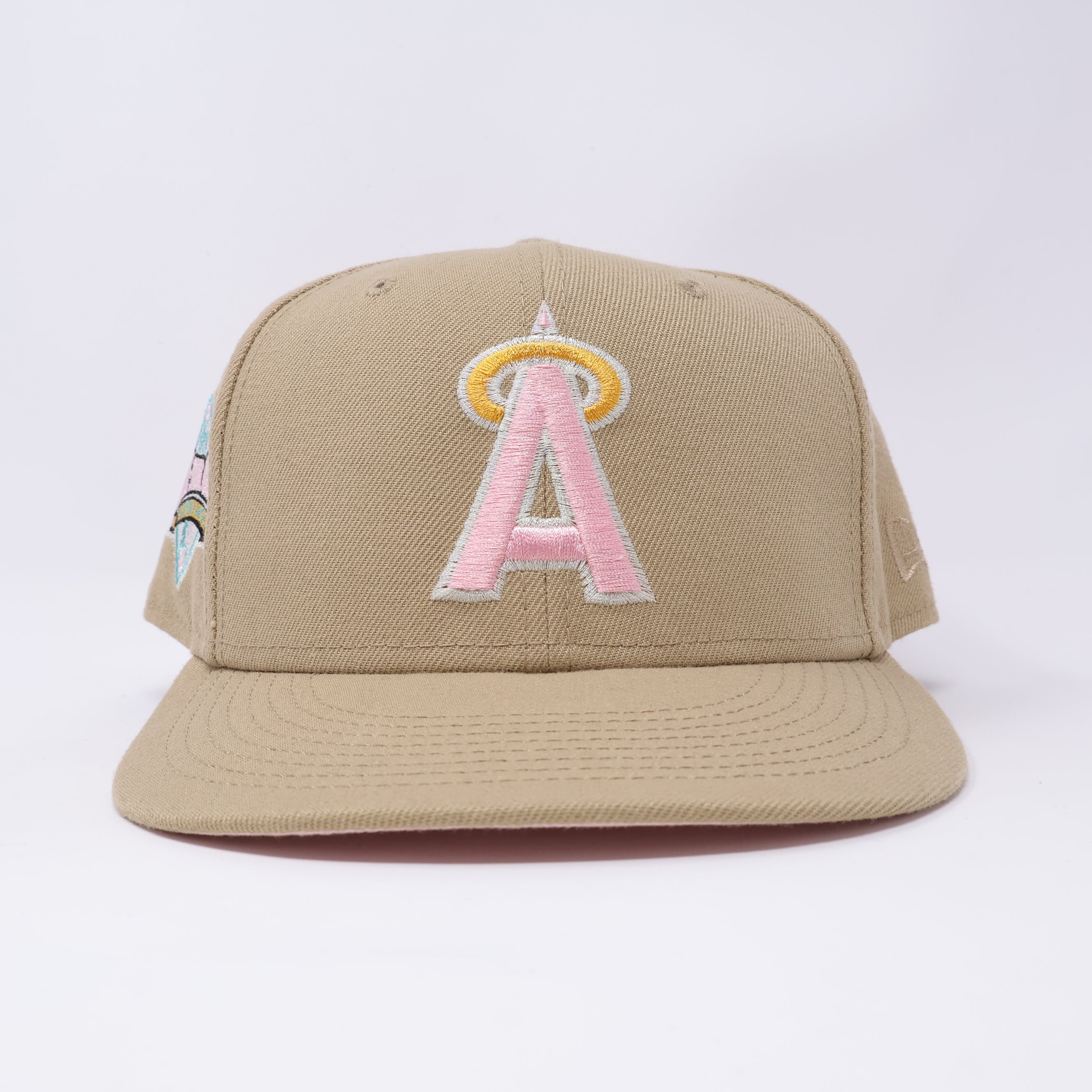USED 3/4 Khaki Los Angeles Angels 1989 All Star Game 59fifty New Era Fitted Hat Cap