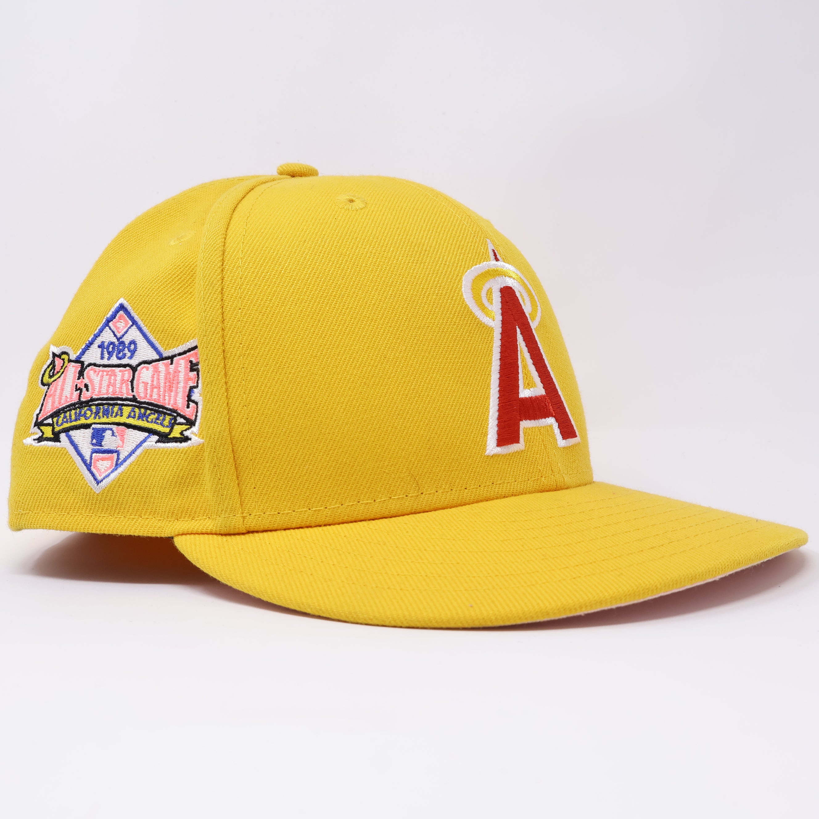 USED 5/8 Yellow Los Angeles Angels 1989 All Star Game 59fifty New Era Fitted Hat Cap