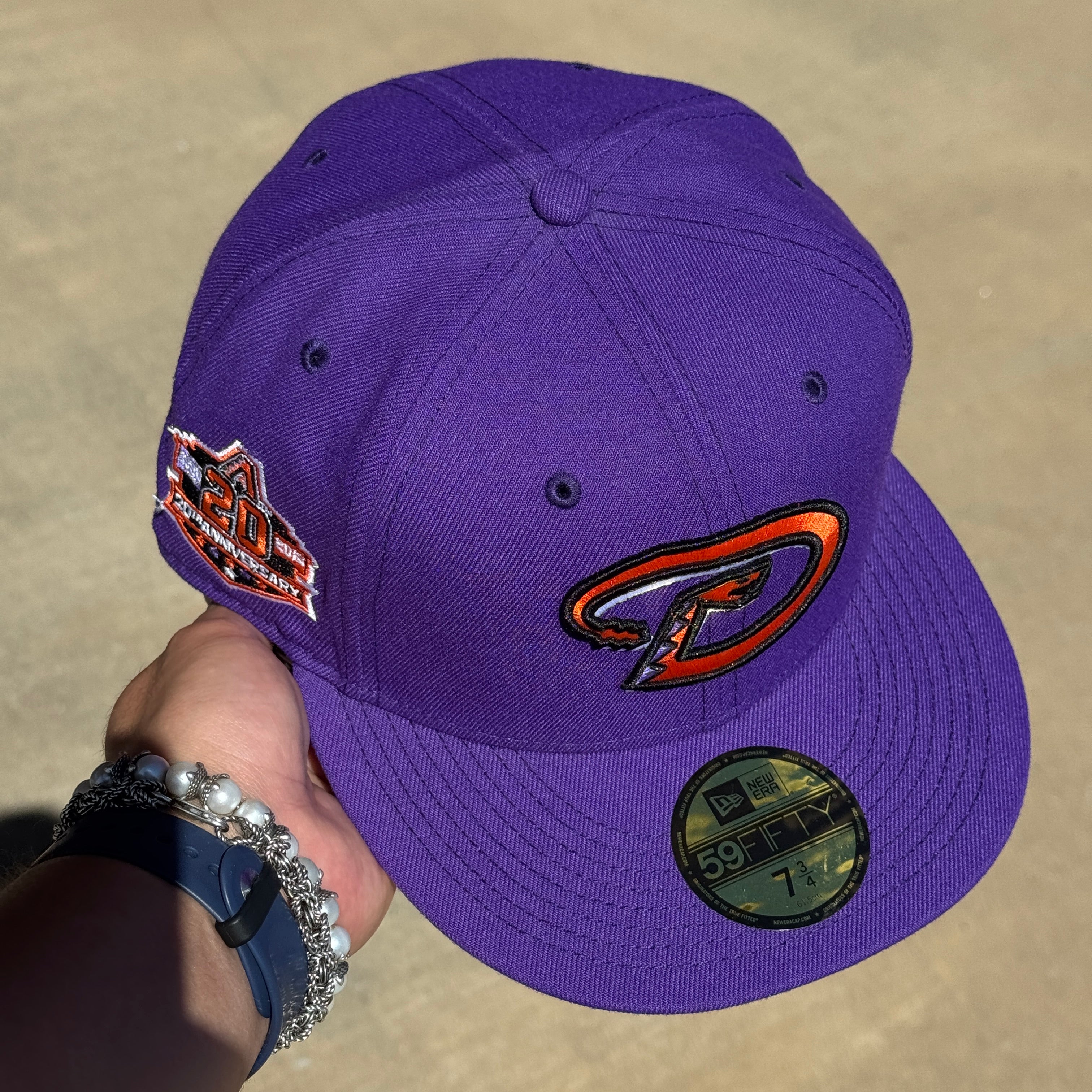 NWT 3/4 Purple Diamondbacks 20th Anniversary 59fifty New Era Fitted Hat Cap