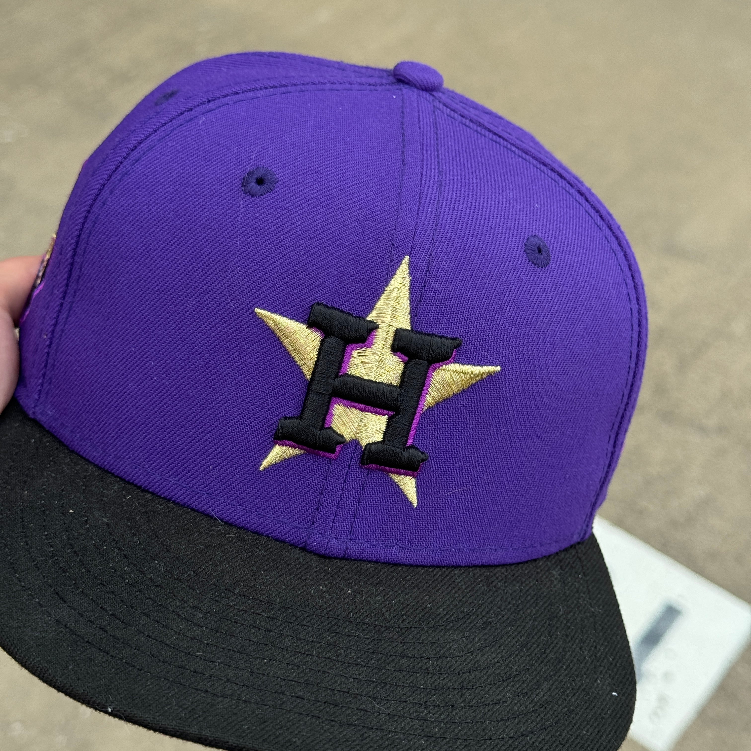 USED 1/8 Purple Houston Astros World Series 2017 59FIFTY New Era Fitted Hat