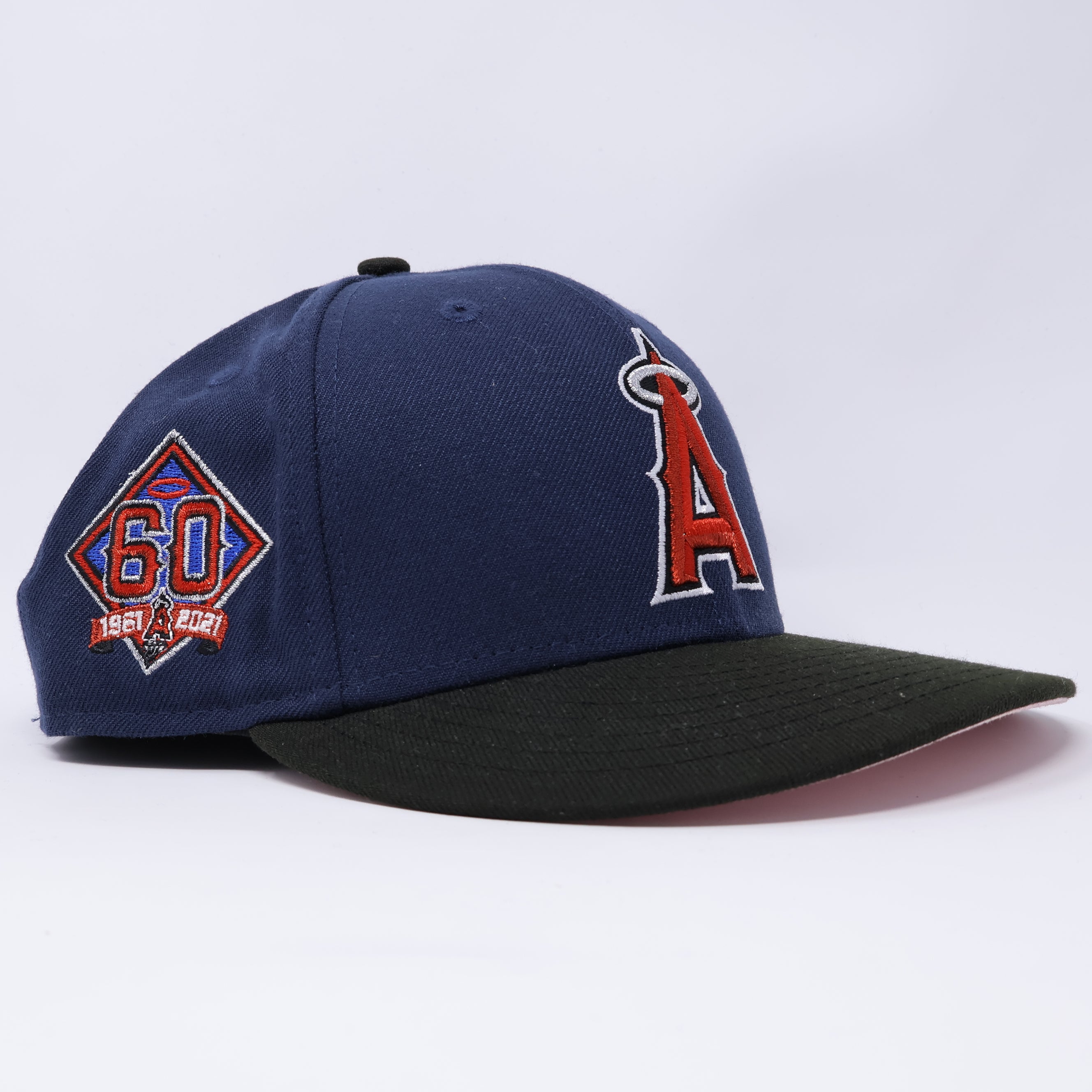 USED 3/4 Navy Los Angeles Angels 60th Anniversary 59fifty New Era Fitted Hat Cap