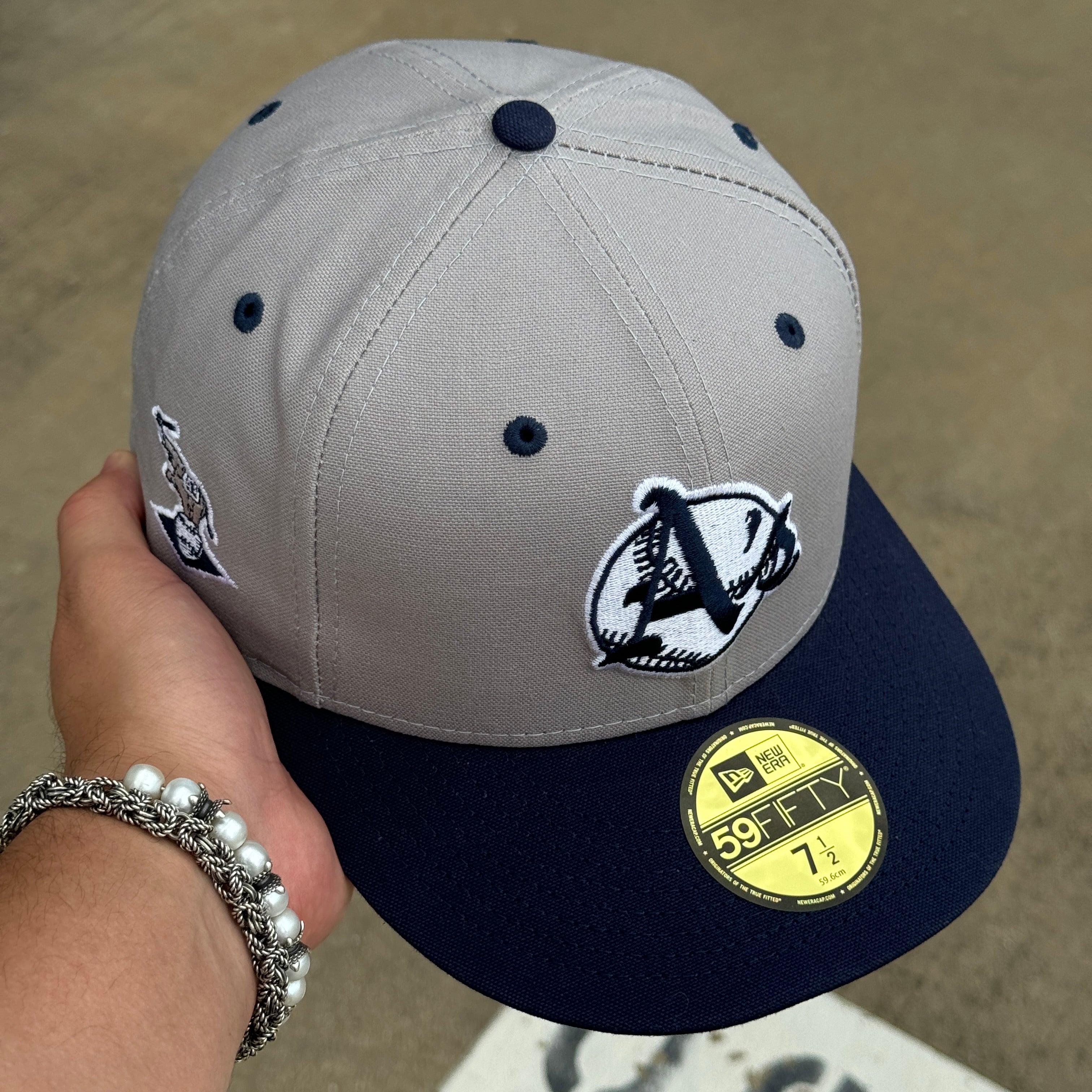 USED 1/2 Gray Oakland Athletics A's Elephant Simple Clean 59FIFTY New Era Fitted Hat