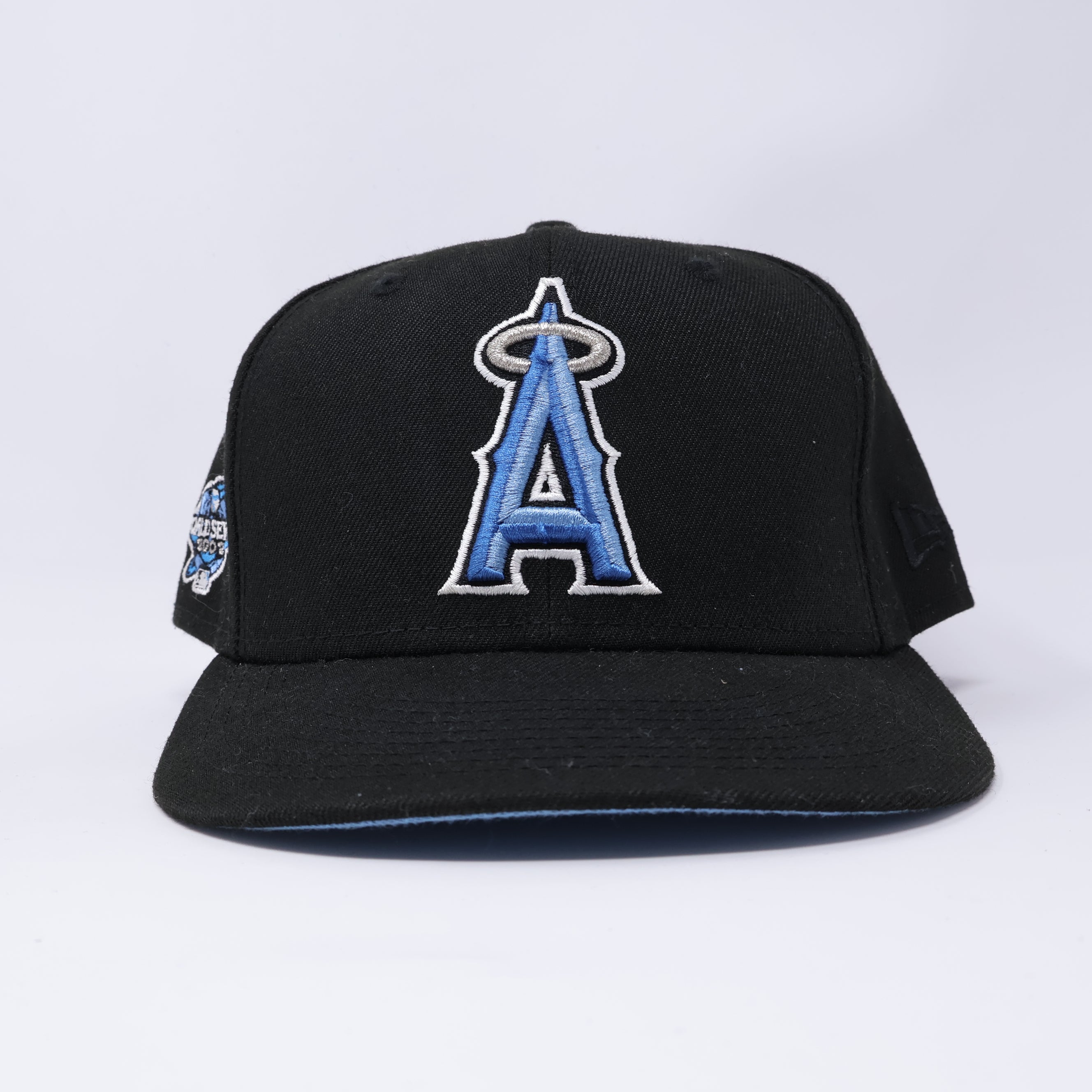 USED 3/4 Black Los Angeles Angels 2002 World Series 59fifty New Era Fitted Hat Cap