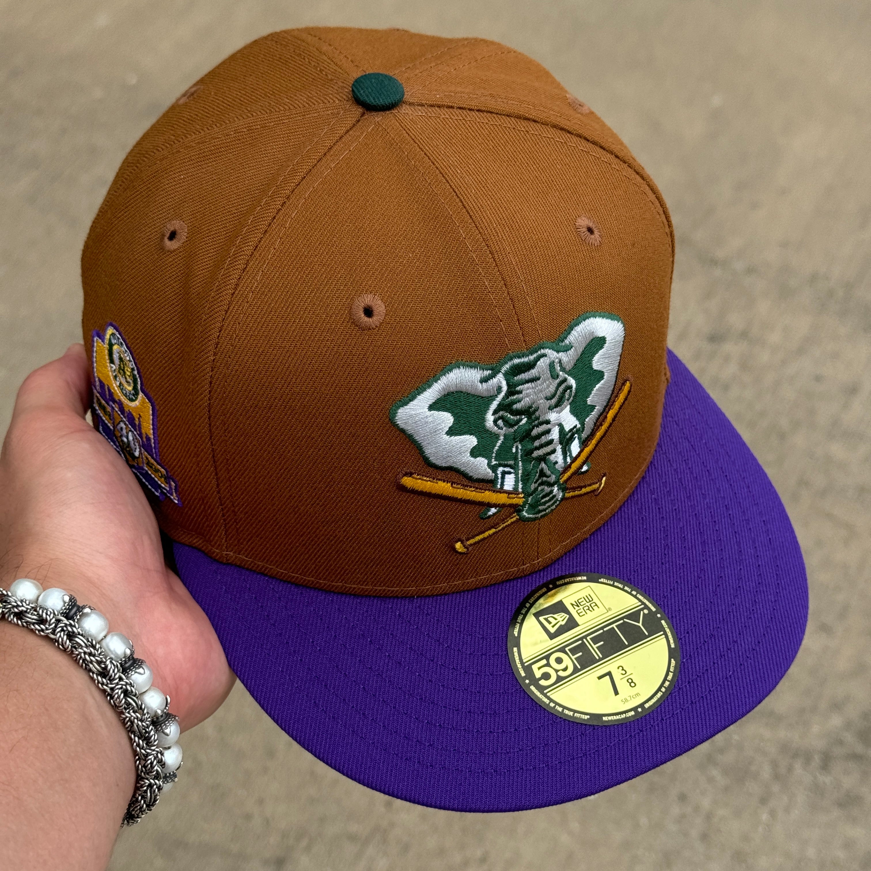 USED 7 3/8 Brown Oakland Athletics 40th Anniversary 1968 59FIFTY New Era Fitted Hat