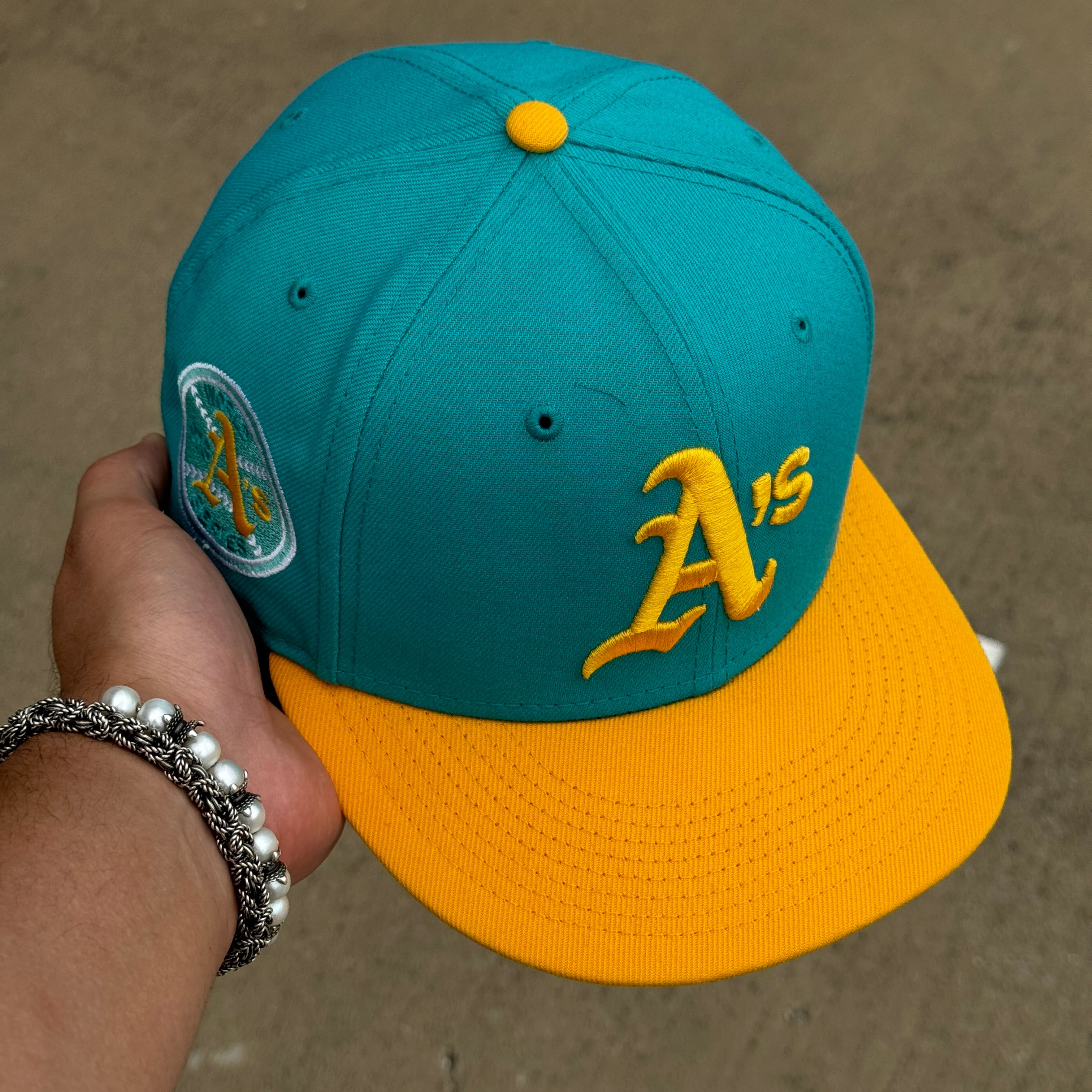 USED 7 3/8 Turquoise Oakland Athletics 1978 World Series 59FIFTY New Era Fitted Hat