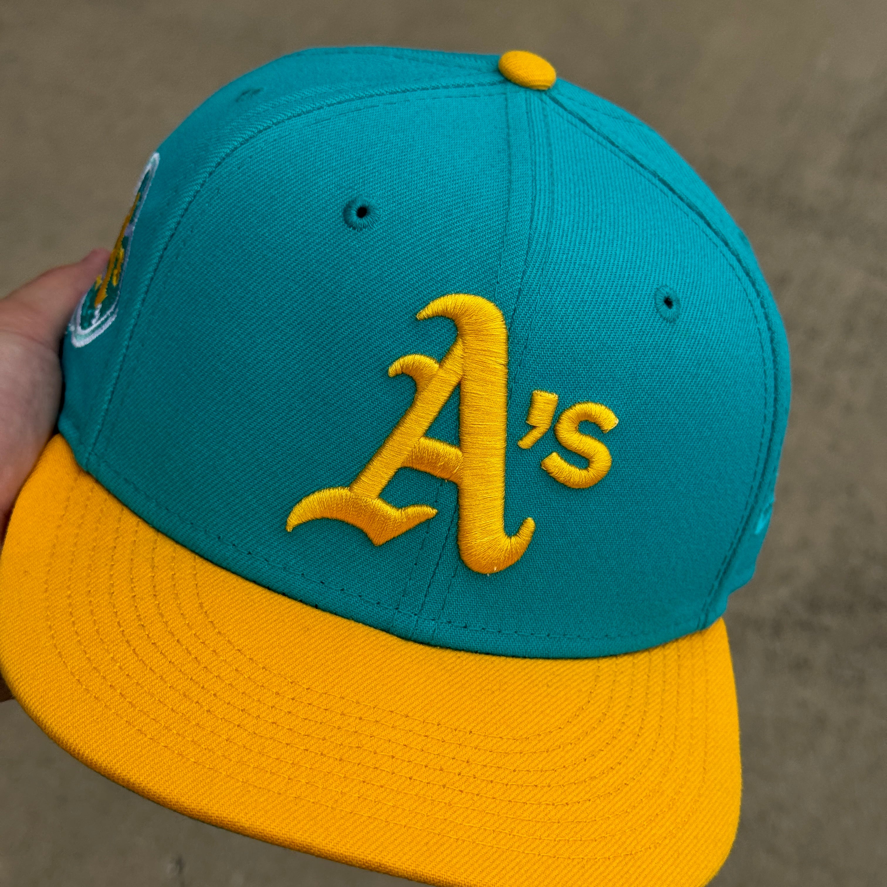 USED 7 3/8 Turquoise Oakland Athletics 1978 World Series 59FIFTY New Era Fitted Hat