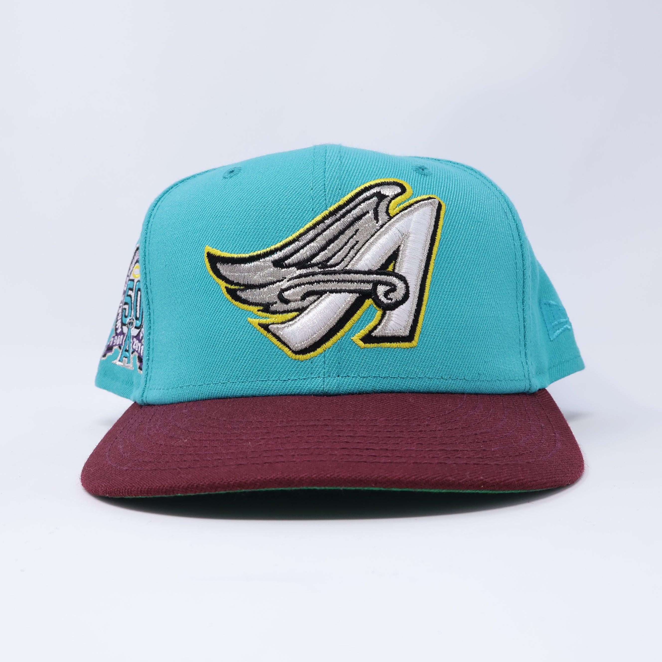 USED 3/4 Teal Los Angeles Angels 50th Anniversary 59fifty New Era Fitted Hat Cap