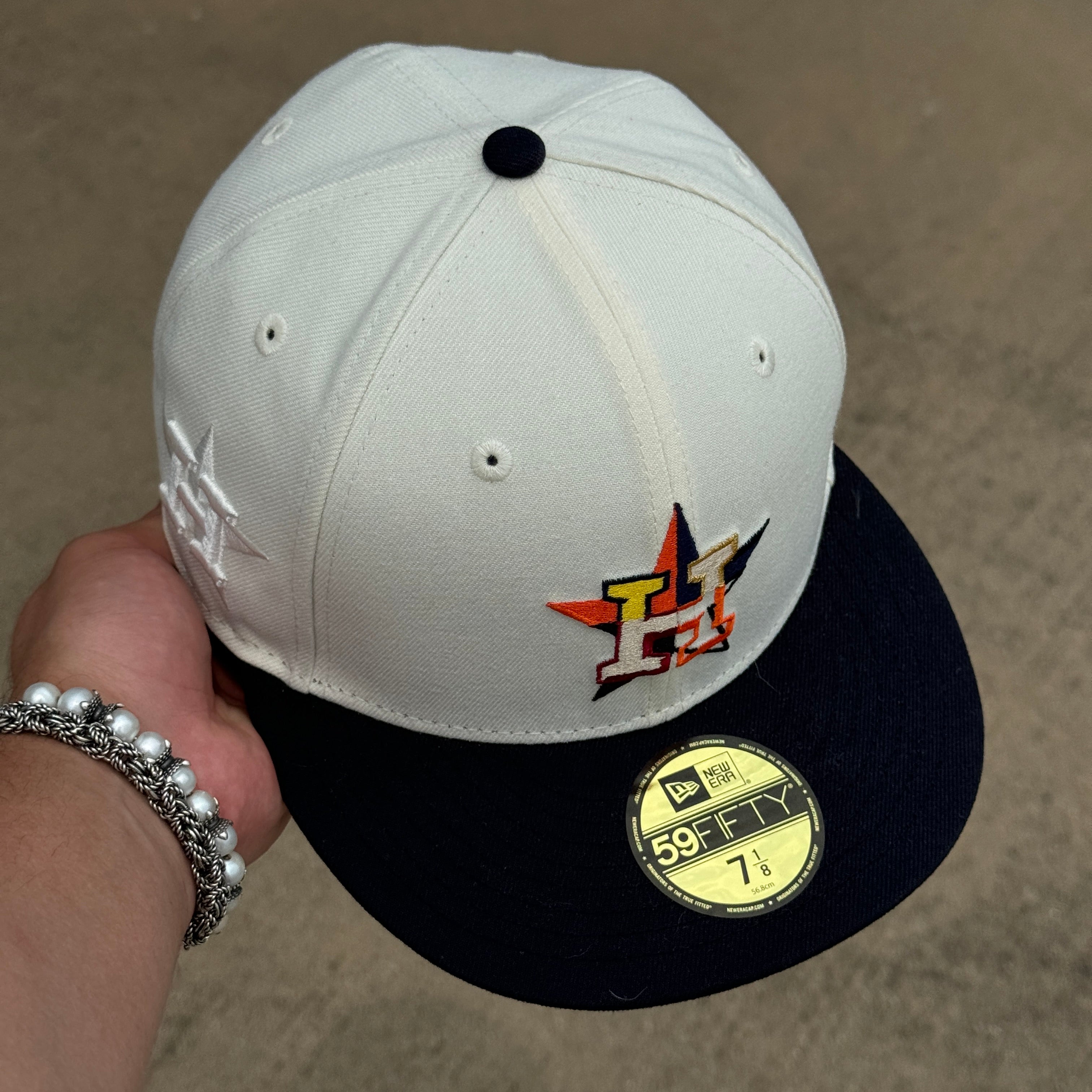 NEW 7 1/8 Chrome Houston Astros Multicolor H Logo 59FIFTY New Era Fitted Hat