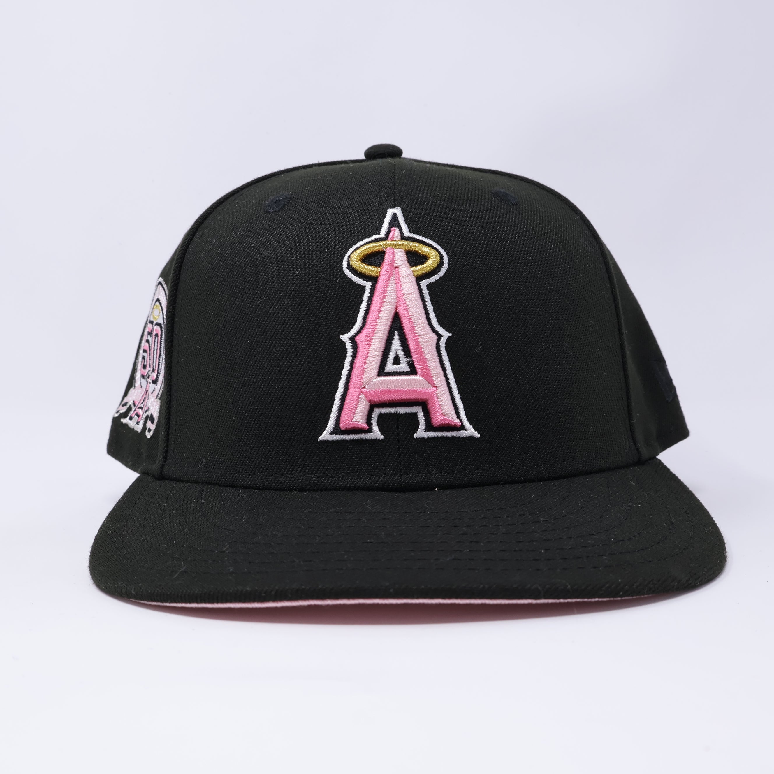 USED 3/4 Black Los Angeles Angels 50th Anniversary 59fifty New Era Fitted Hat Cap