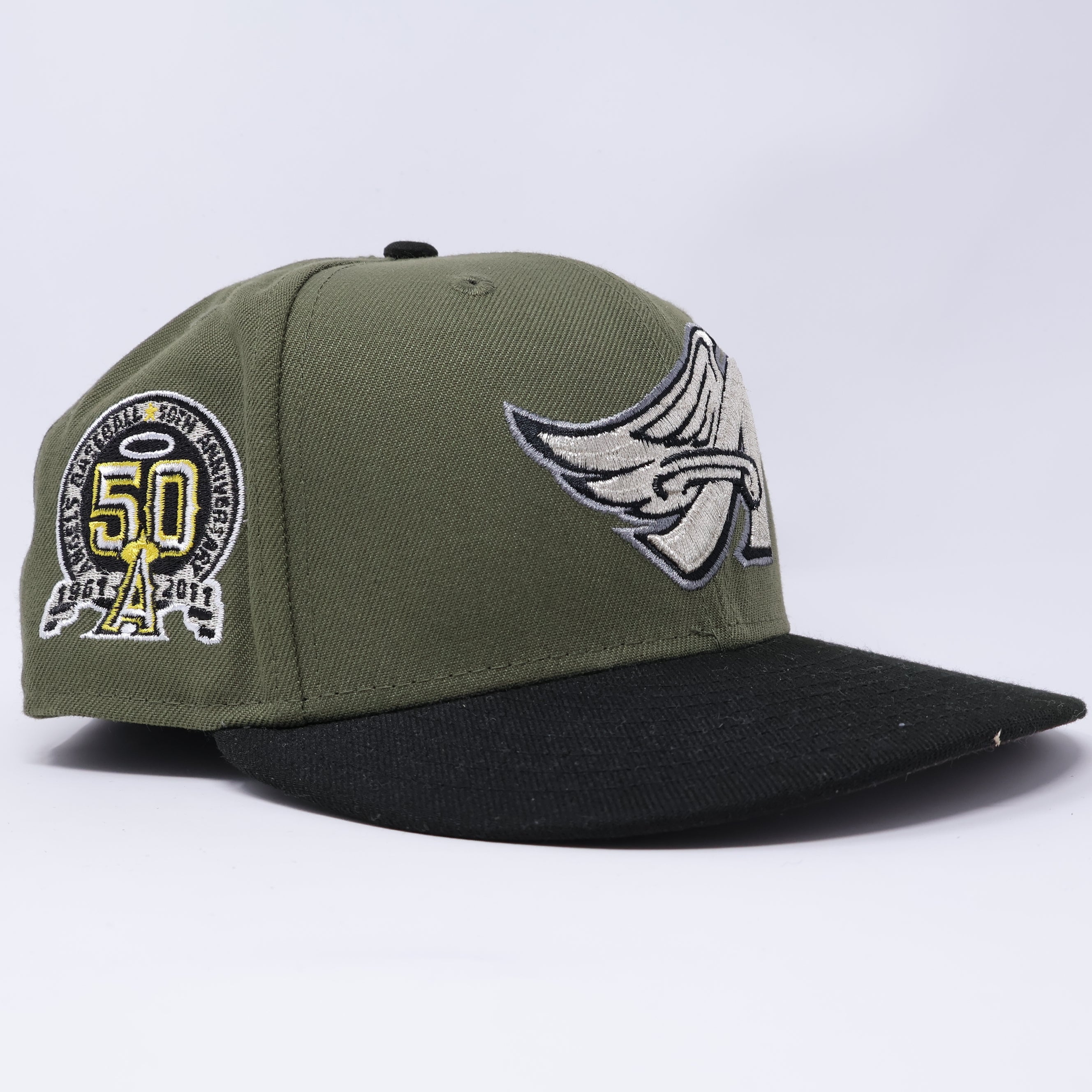 USED 3/4 Green Los Angeles Angels 50th Anniversary 59fifty New Era Fitted Hat Cap