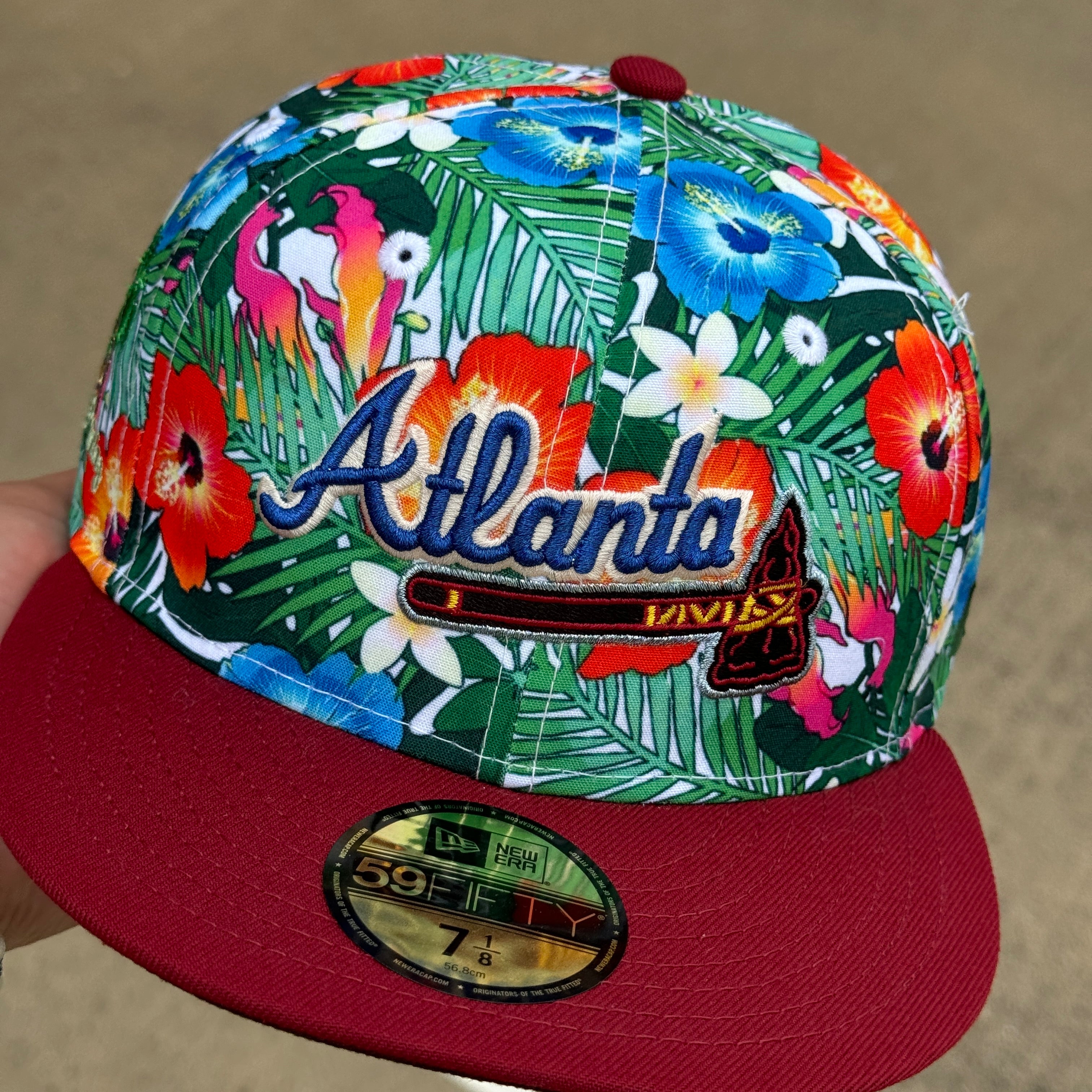 NEW 7 1/8 Tropical Atlanta Braves Spring Training Hawaii 59FIFTY New Era Fitted Hat