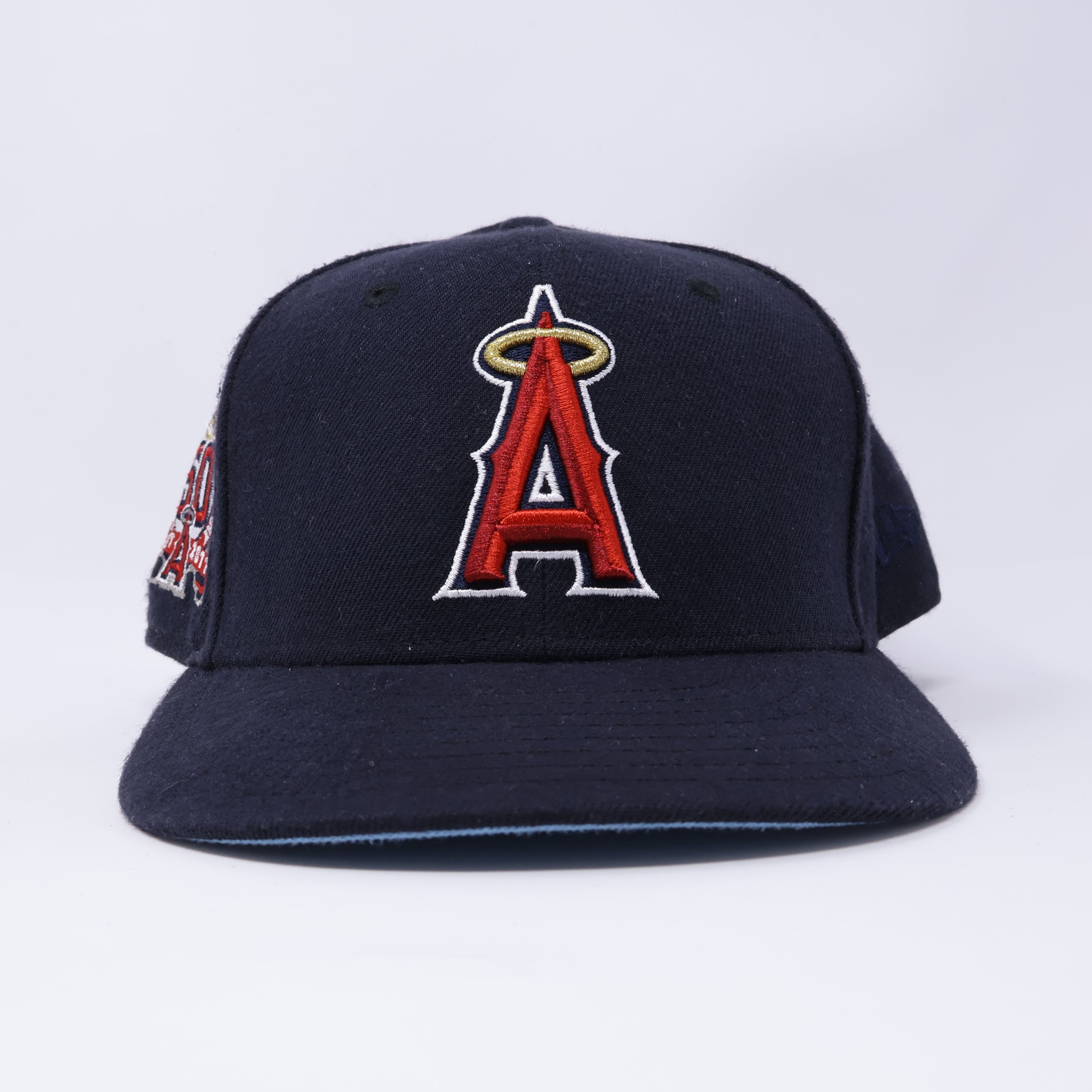 USED 3/4 Navy Los Angeles Angels 50th Anniversary 59fifty New Era Fitted Hat Cap