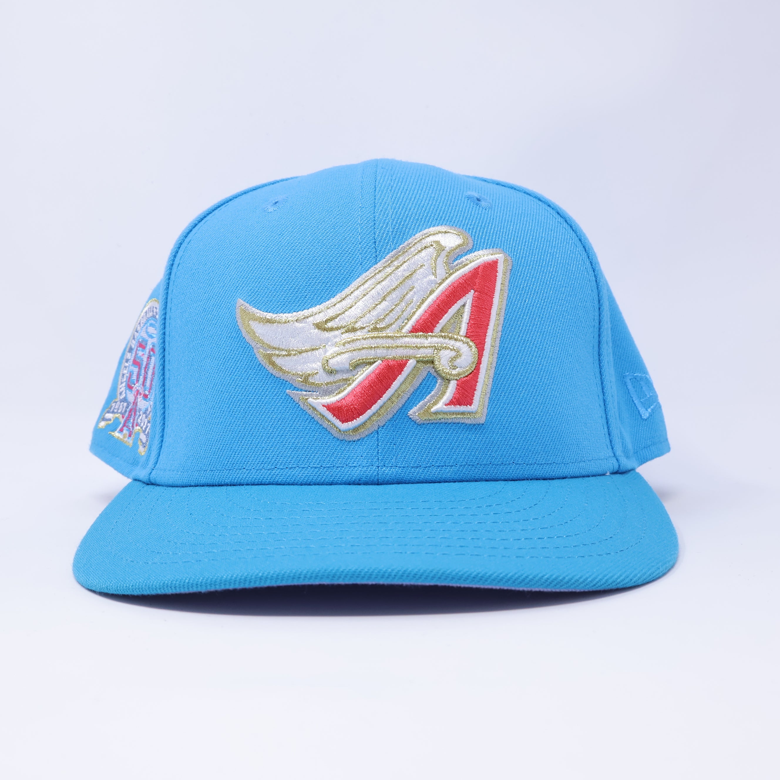 USED 3/4 Blue Los Angeles Angels 50th Anniversary 59fifty New Era Fitted Hat Cap