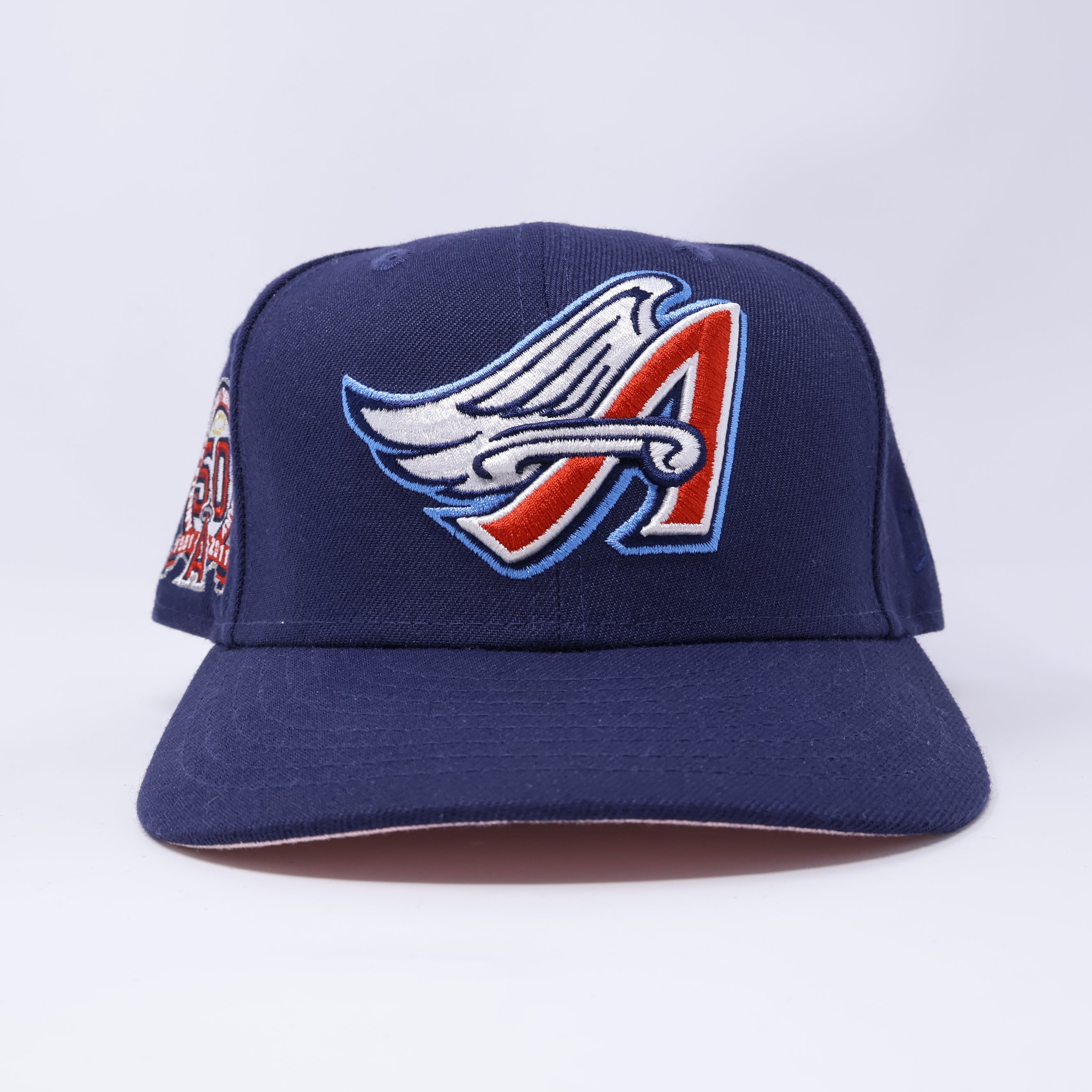 USED 3/4 Navy Los Angeles Angels 50th Anniversary 59fifty New Era Fitted Hat Cap