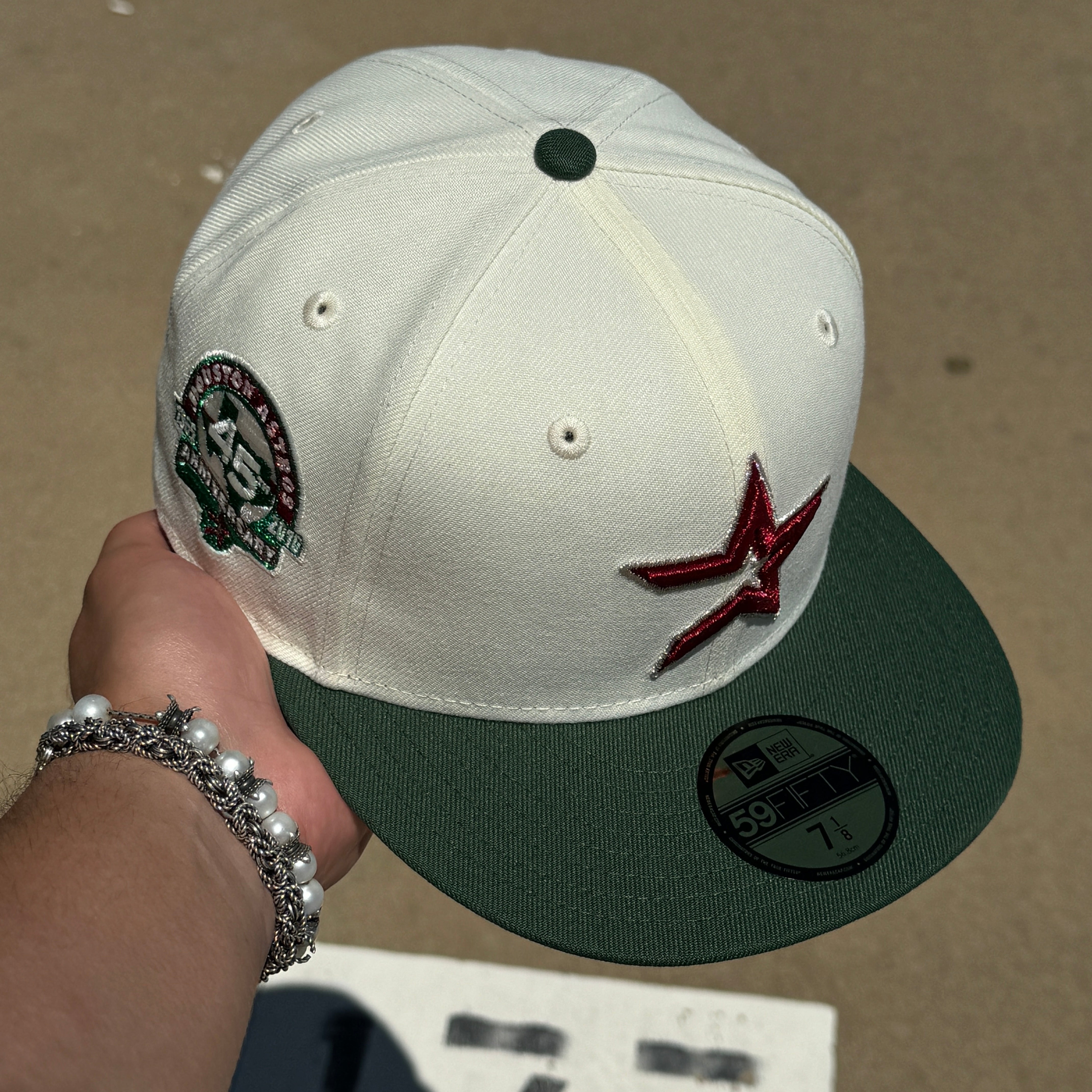 NEW 1/8 Chrome Houston Astros 45th Anniversary Txfitted 59FIFTY New Era Fitted Hat