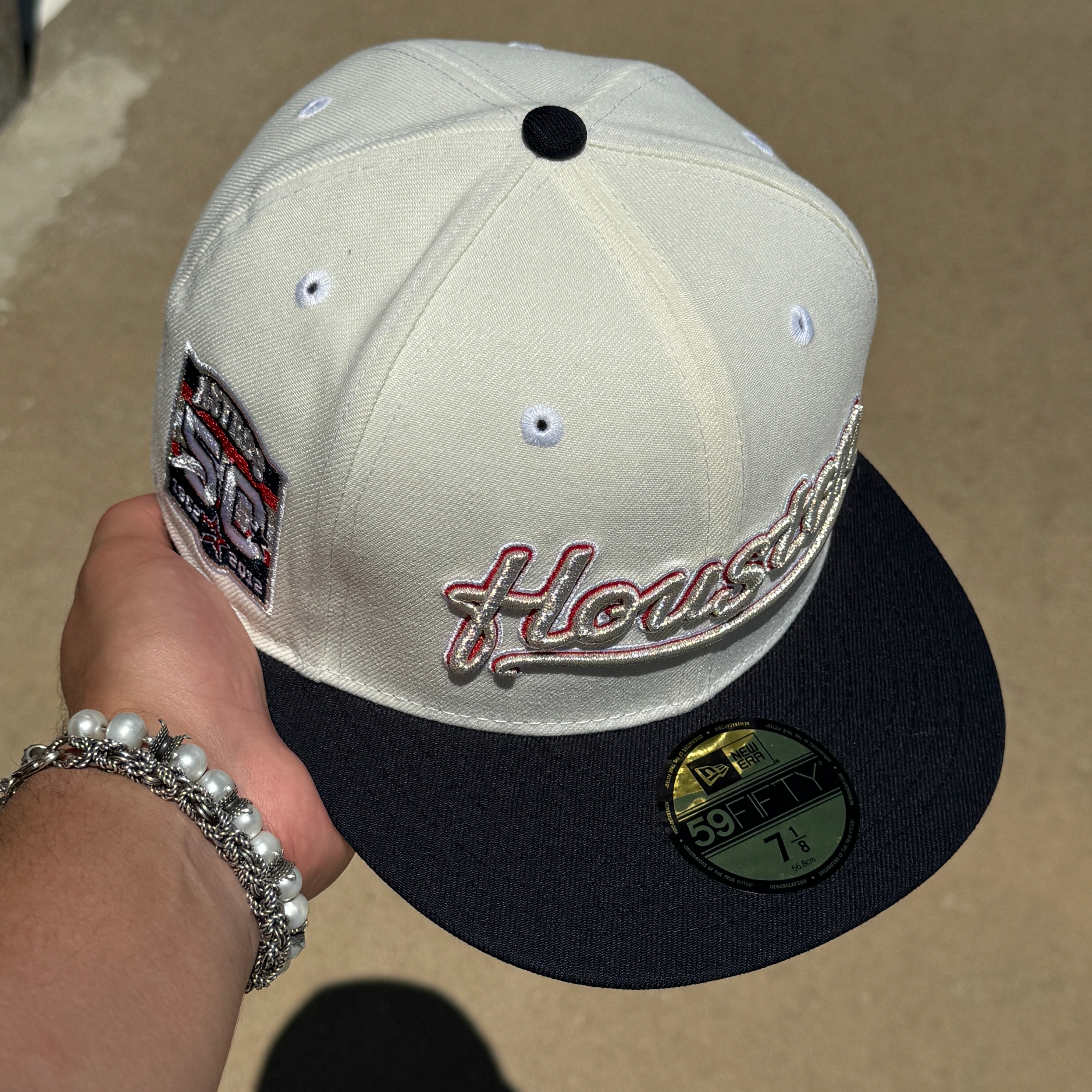 NEW 1/8 Chrome Houston Astros 50th Anniversary 59FIFTY New Era Fitted Hat