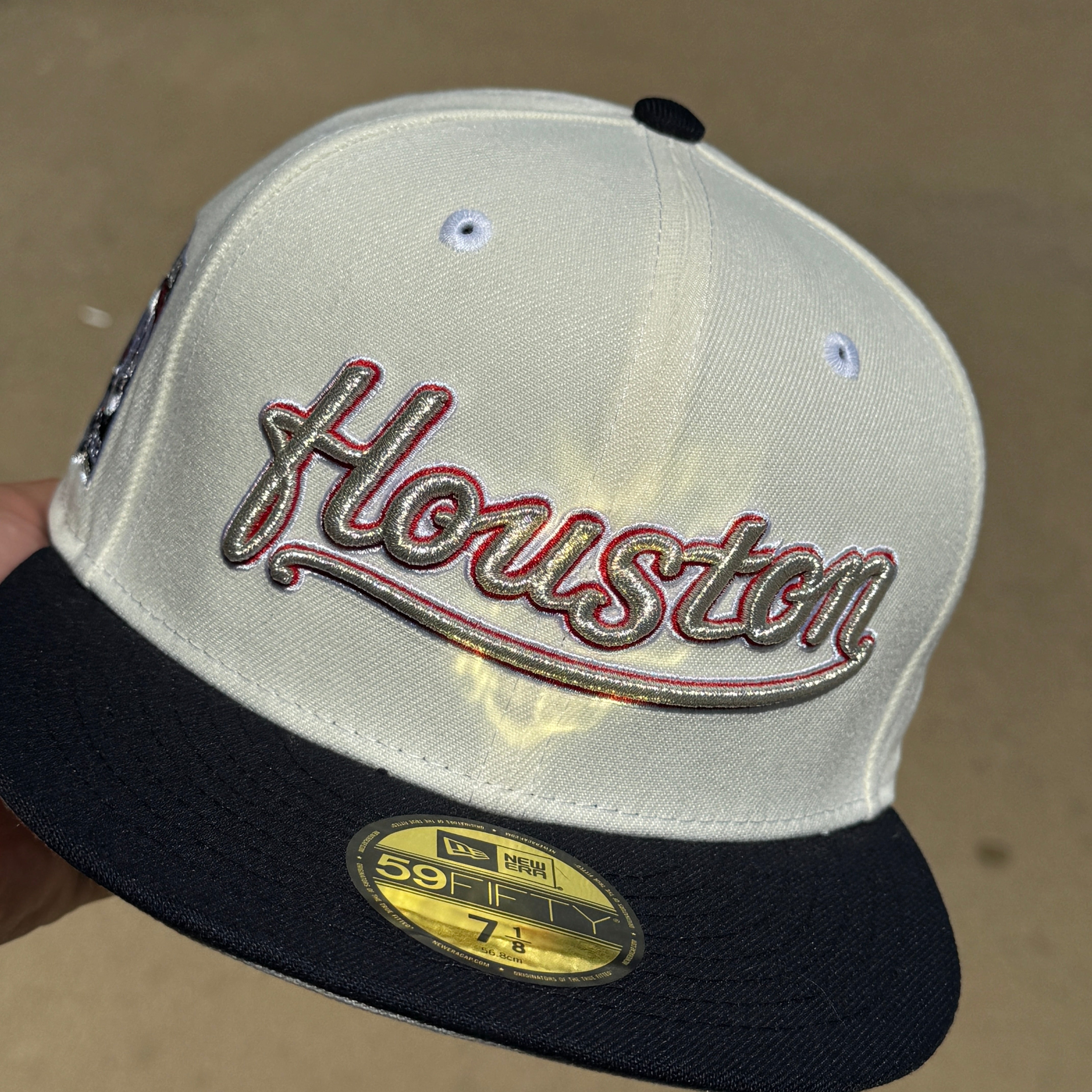 NEW 1/8 Chrome Houston Astros 50th Anniversary 59FIFTY New Era Fitted Hat