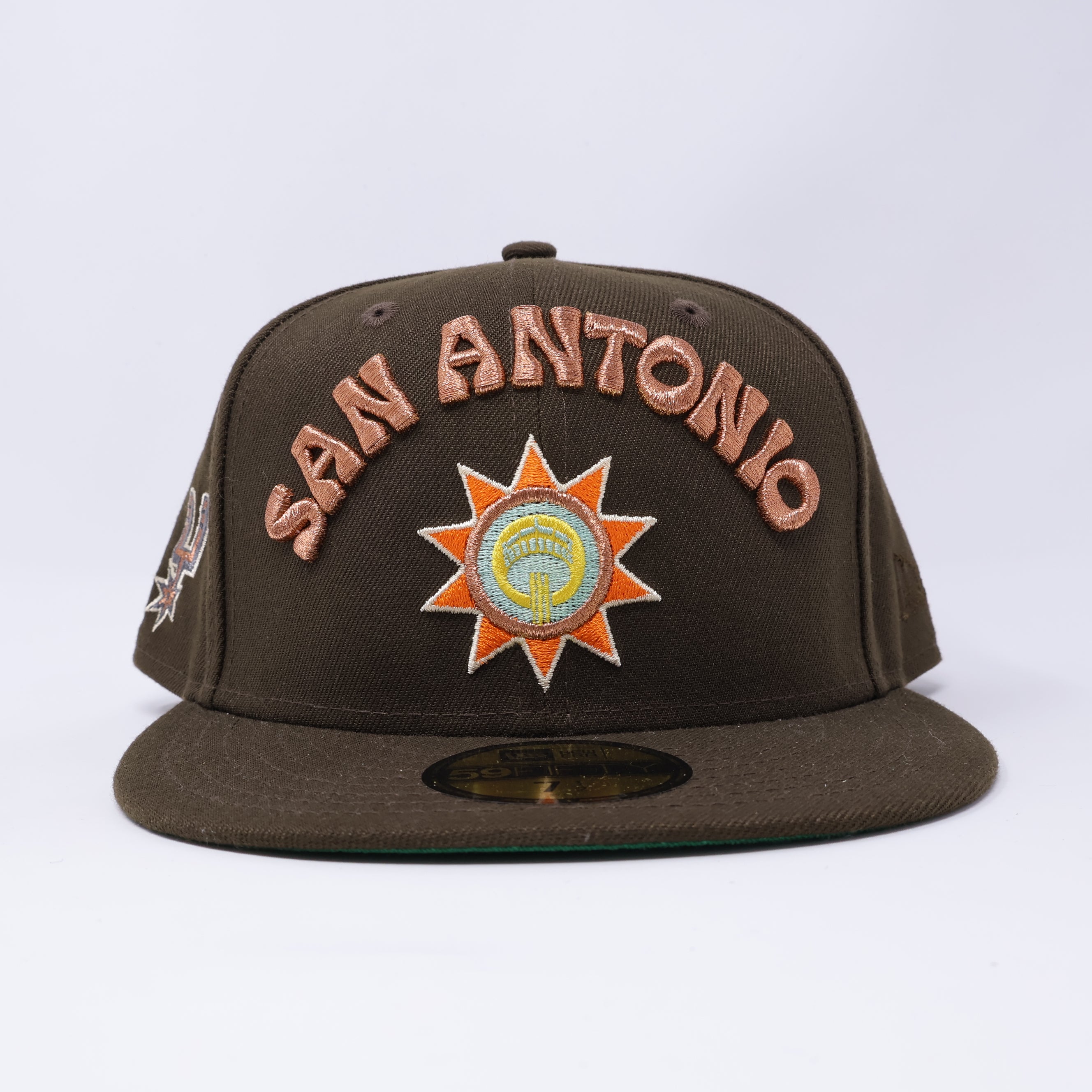 NWT 1/2 Brown San Antonio Spurs NBA 59fifty New Era Fitted Hat Cap