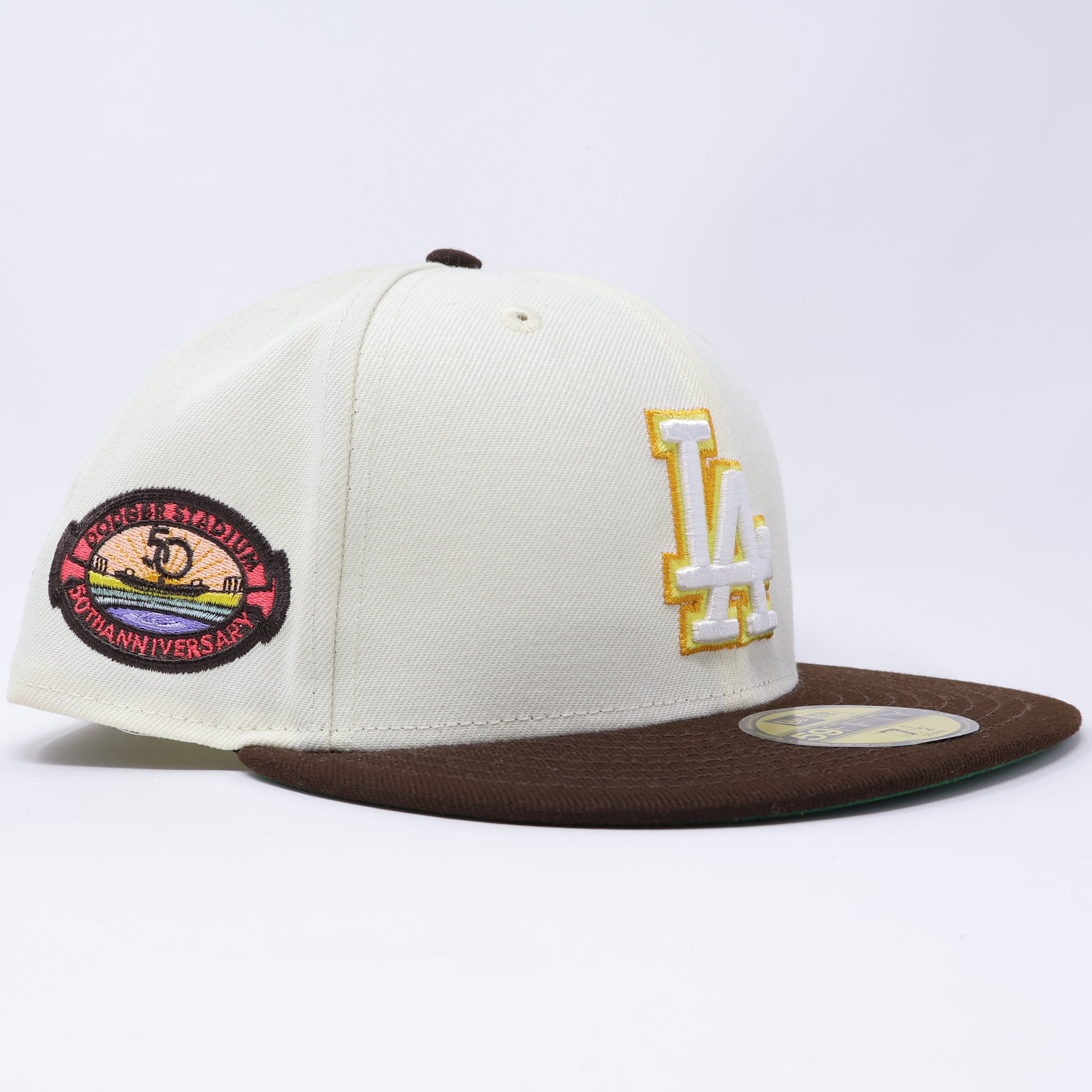 NEW 1/2 Chrome Los Angeles Dodgers 50th Anniversary New Era Fitted Hat Cap