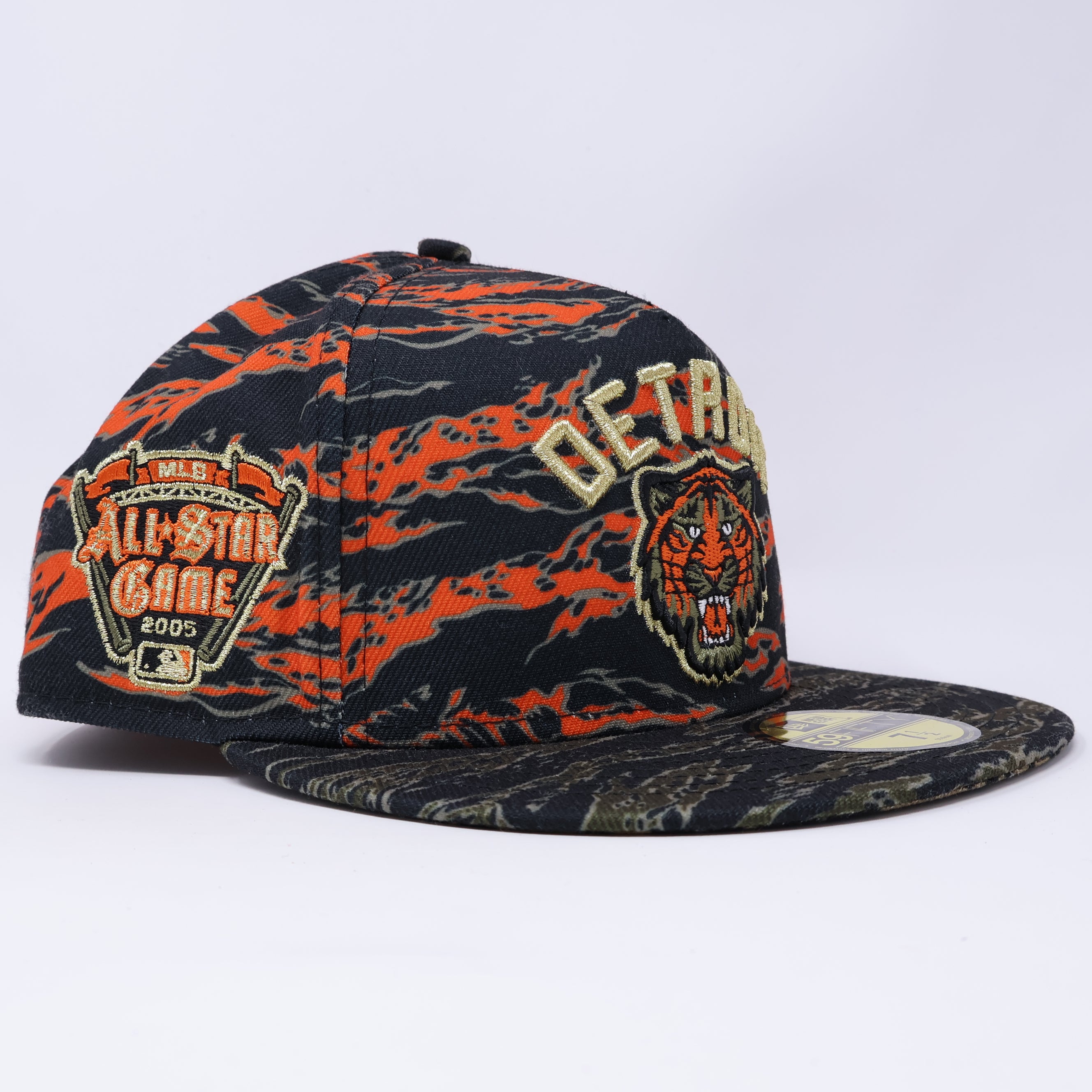 NWT 1/2 Orange Camo Detroit Tigers 2005 All Star Game 59fifty New Era Fitted Hat Cap