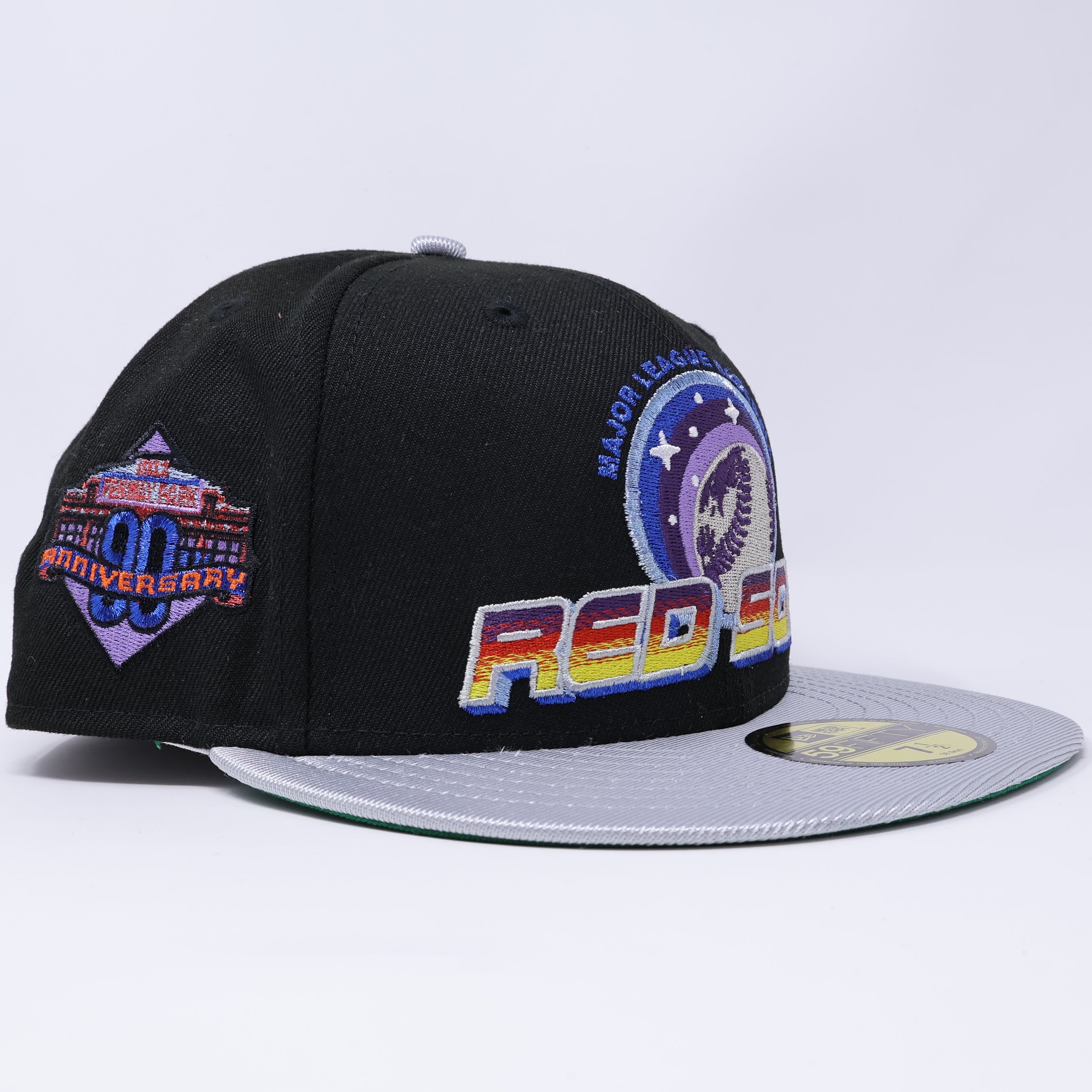 NEW 1/2 Black Boston Red Sox 90th Anniversary 59fifty New Era Fitted Hat Cap