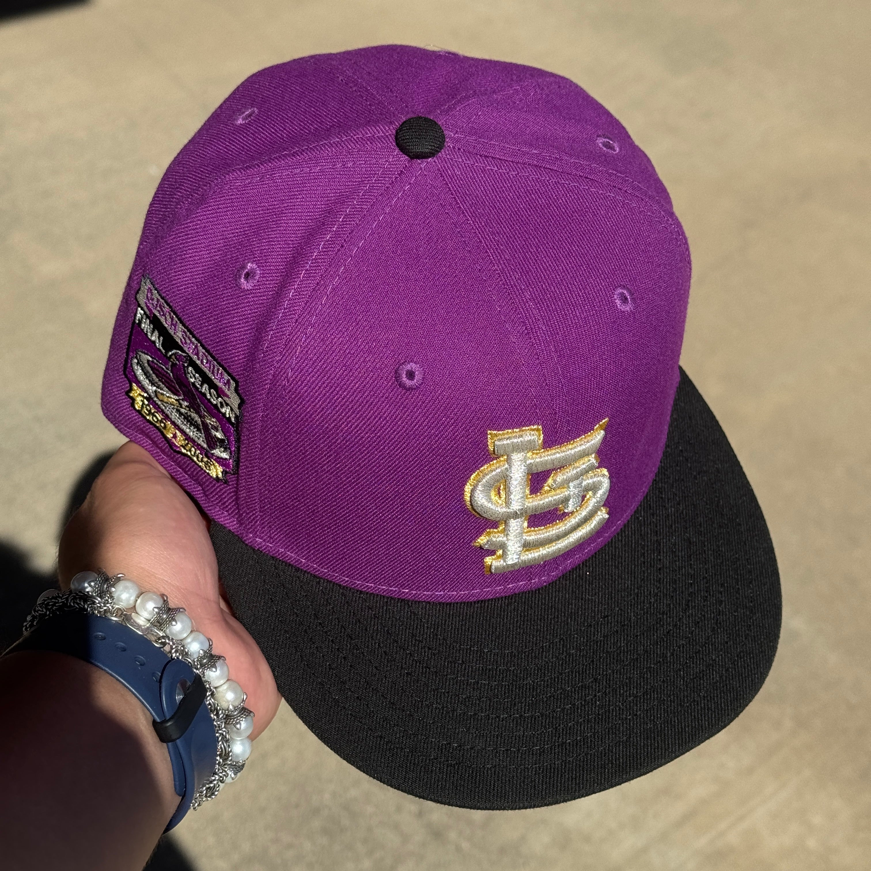 USED 5/8 Purple St. Louis Cardinals Busch Stadium 59fifty New Era Fitted Hat Cap