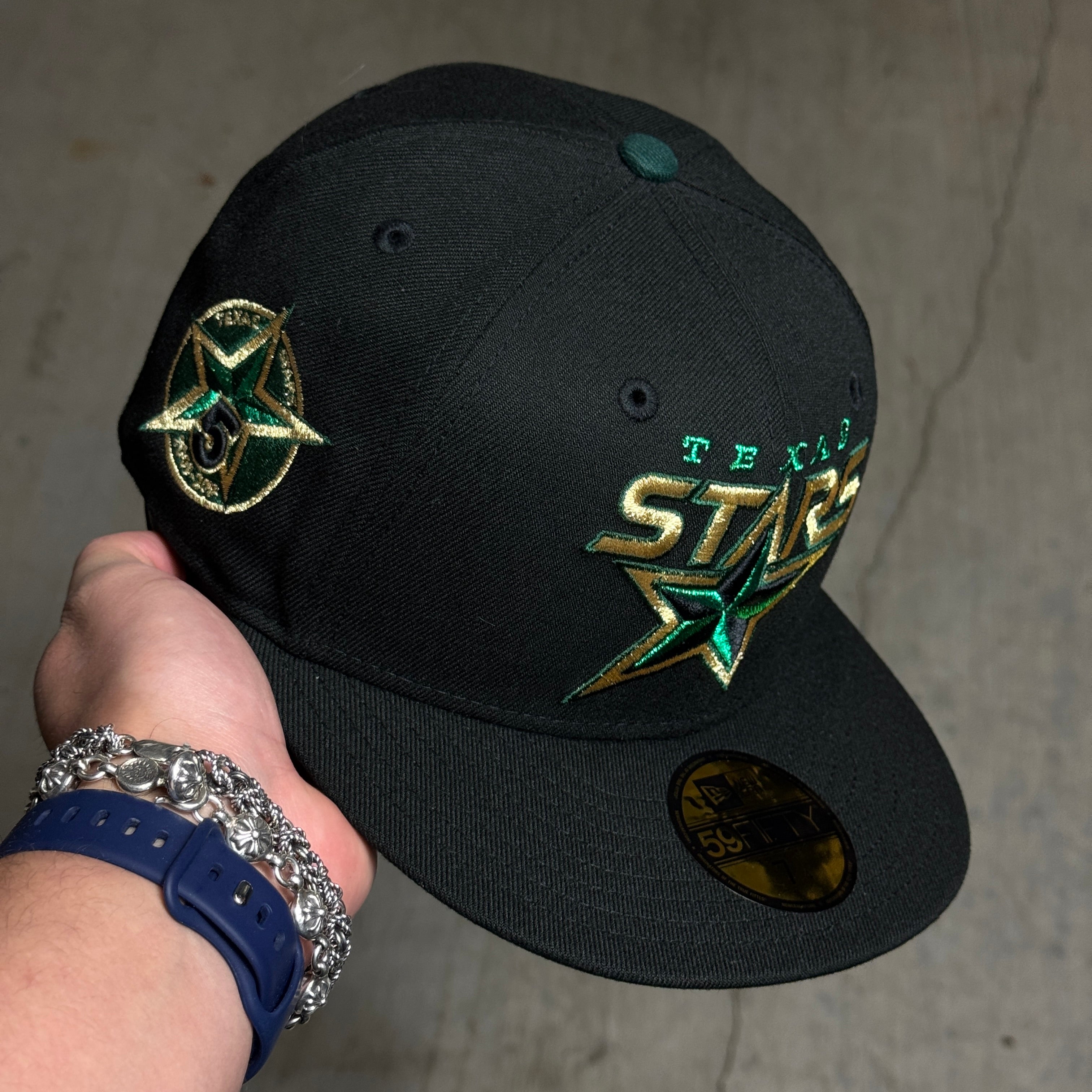 NWT 1/4 Black Dallas Texas Stars AHL NHL 59fifty New Era Fitted Hat Cap