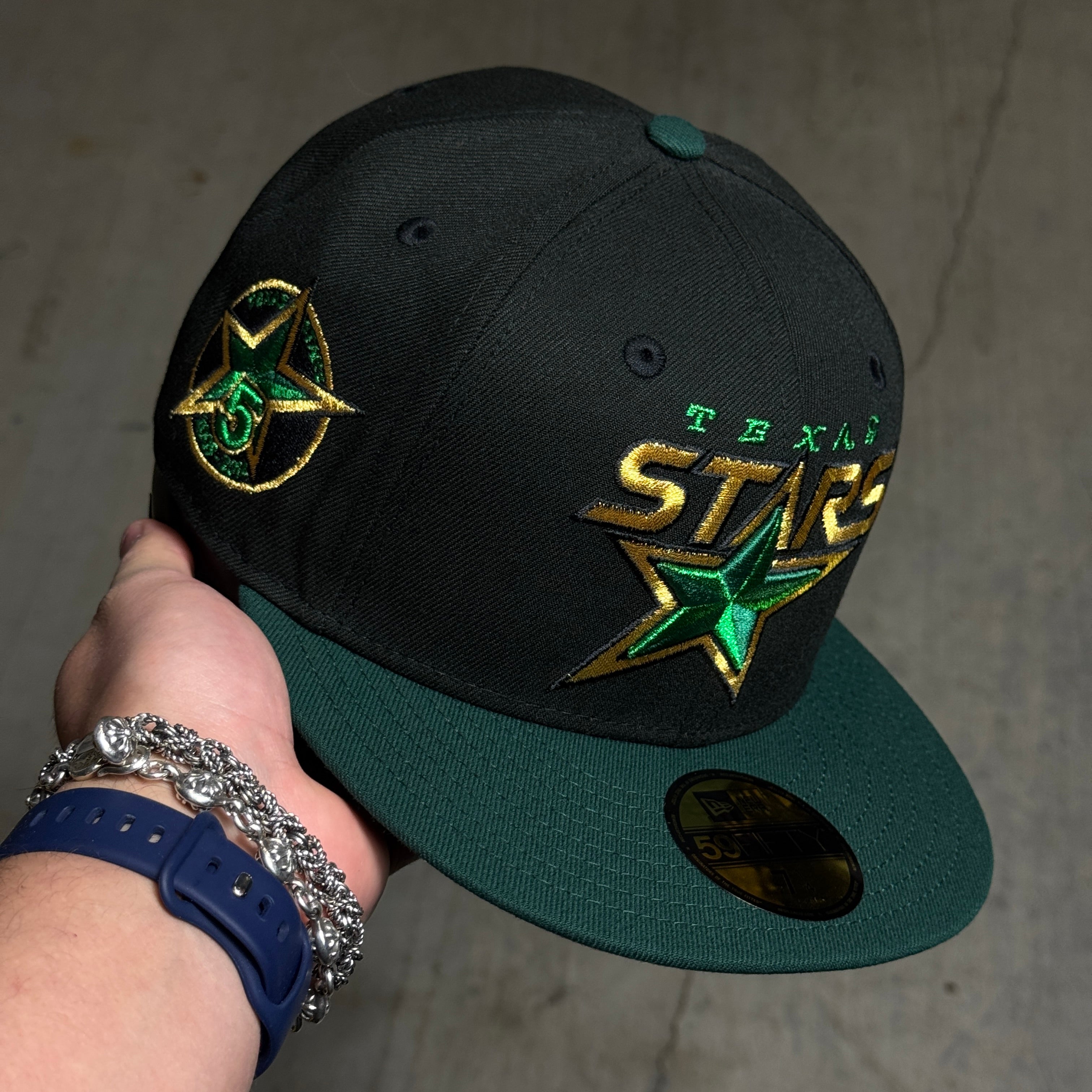 NWT 1/4 Black Dallas Texas Stars AHL NHL 59fifty New Era Fitted Hat Cap