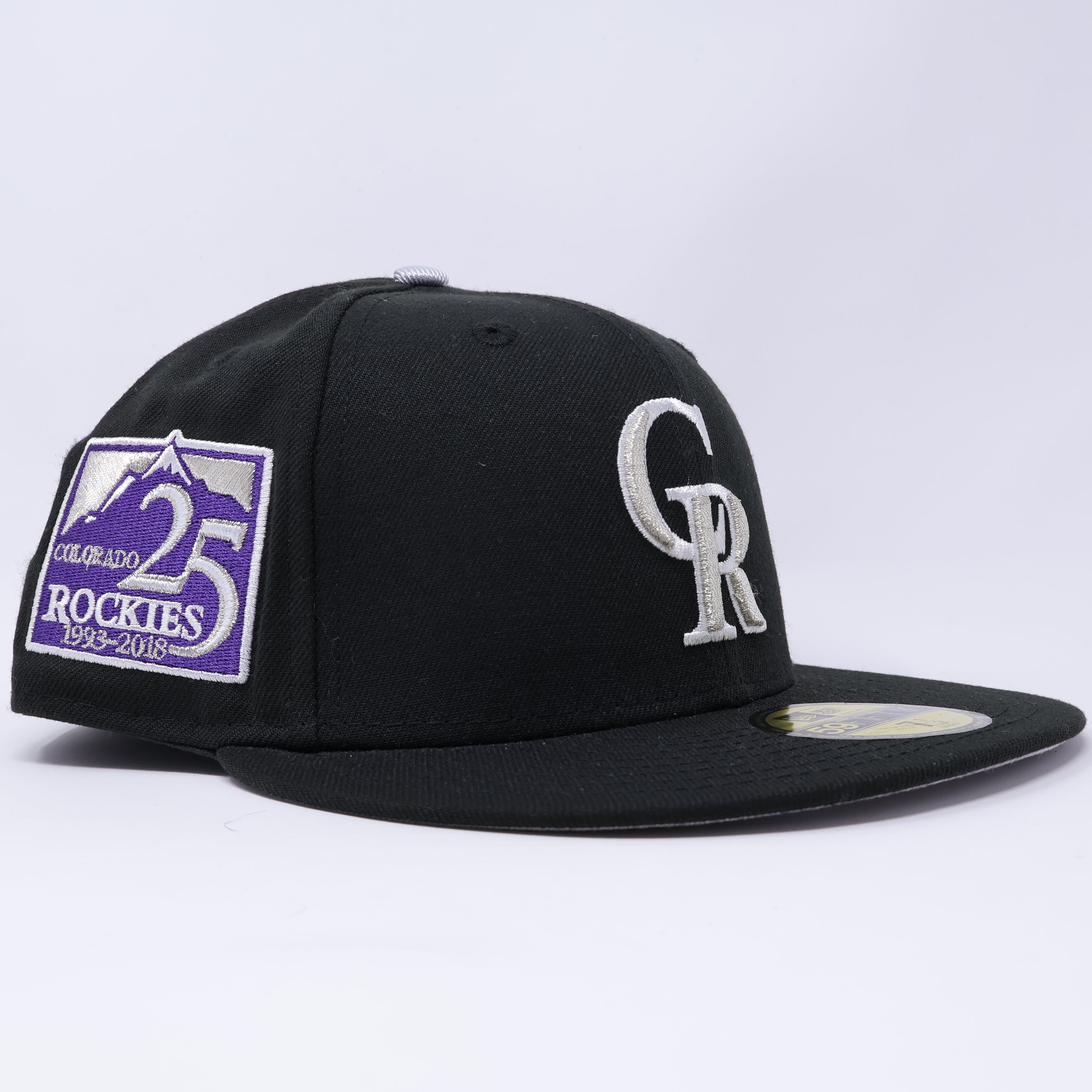 7 1/2 NEW Black Colorado Rockies 25 Years 59fifty New Era Fitted Cap Hat