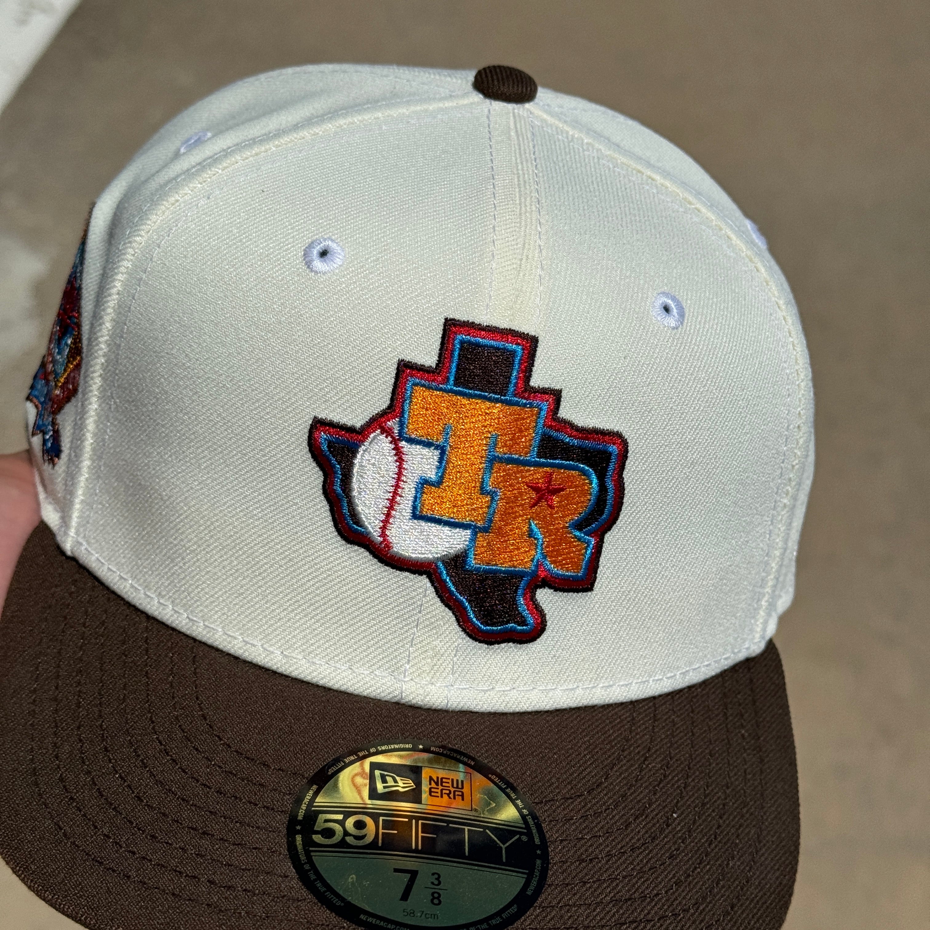 USED 3/8 Chrome Dallas Texas Rangers Arlington Stadium 59FIFTY New Era Fitted Hat