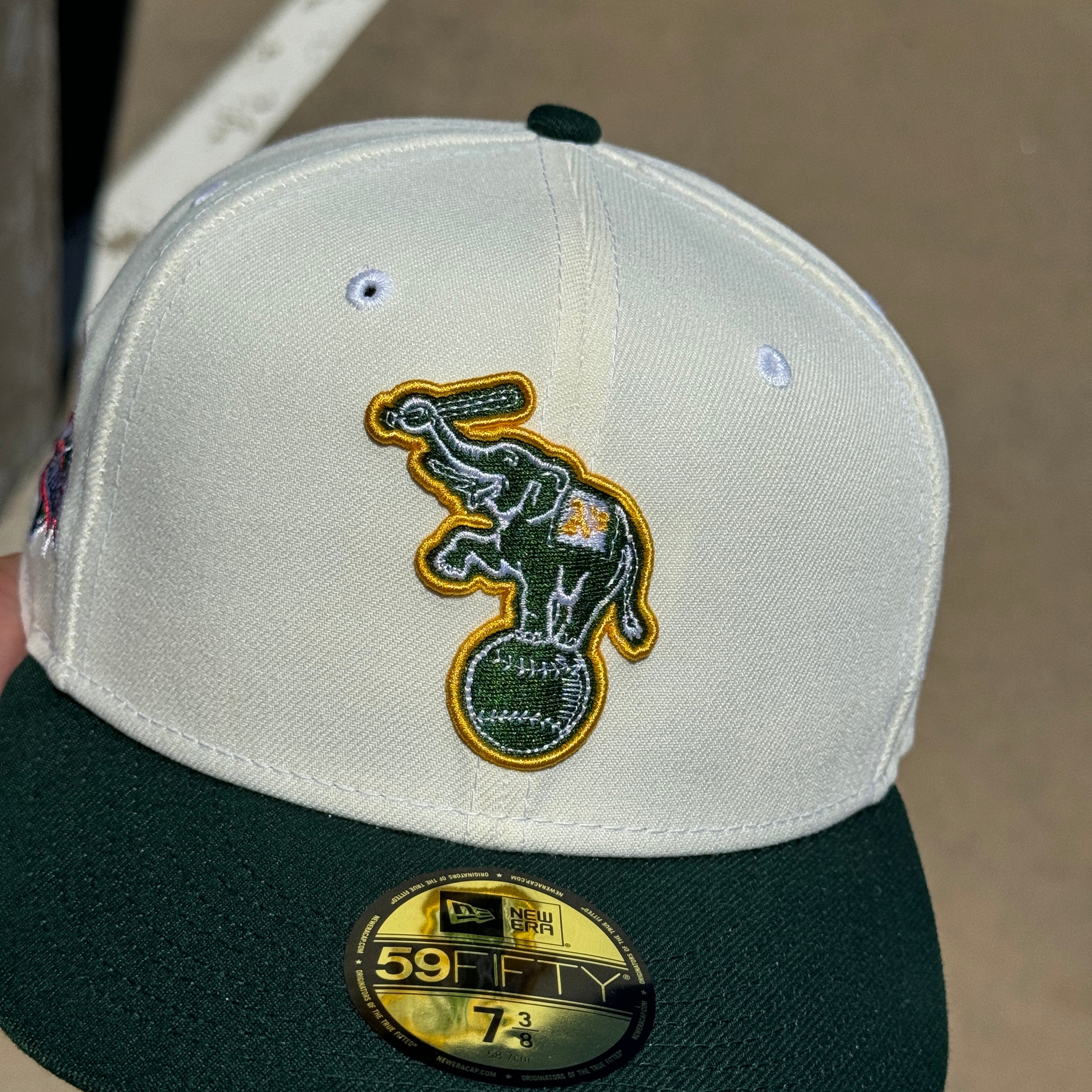 USED 3/8 Chrome Oakland Athletics 1989 World Series 59FIFTY New Era Fitted Hat