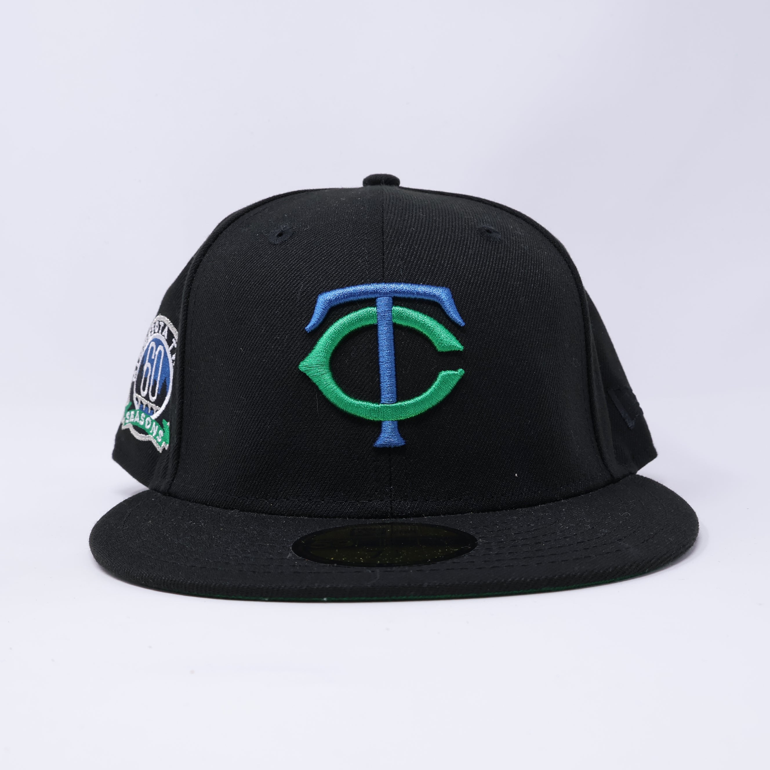NEW 1/2 Black Minnesota Twins 60 Seasons Hatclub 59fifty New Era Fitted Hat Cap