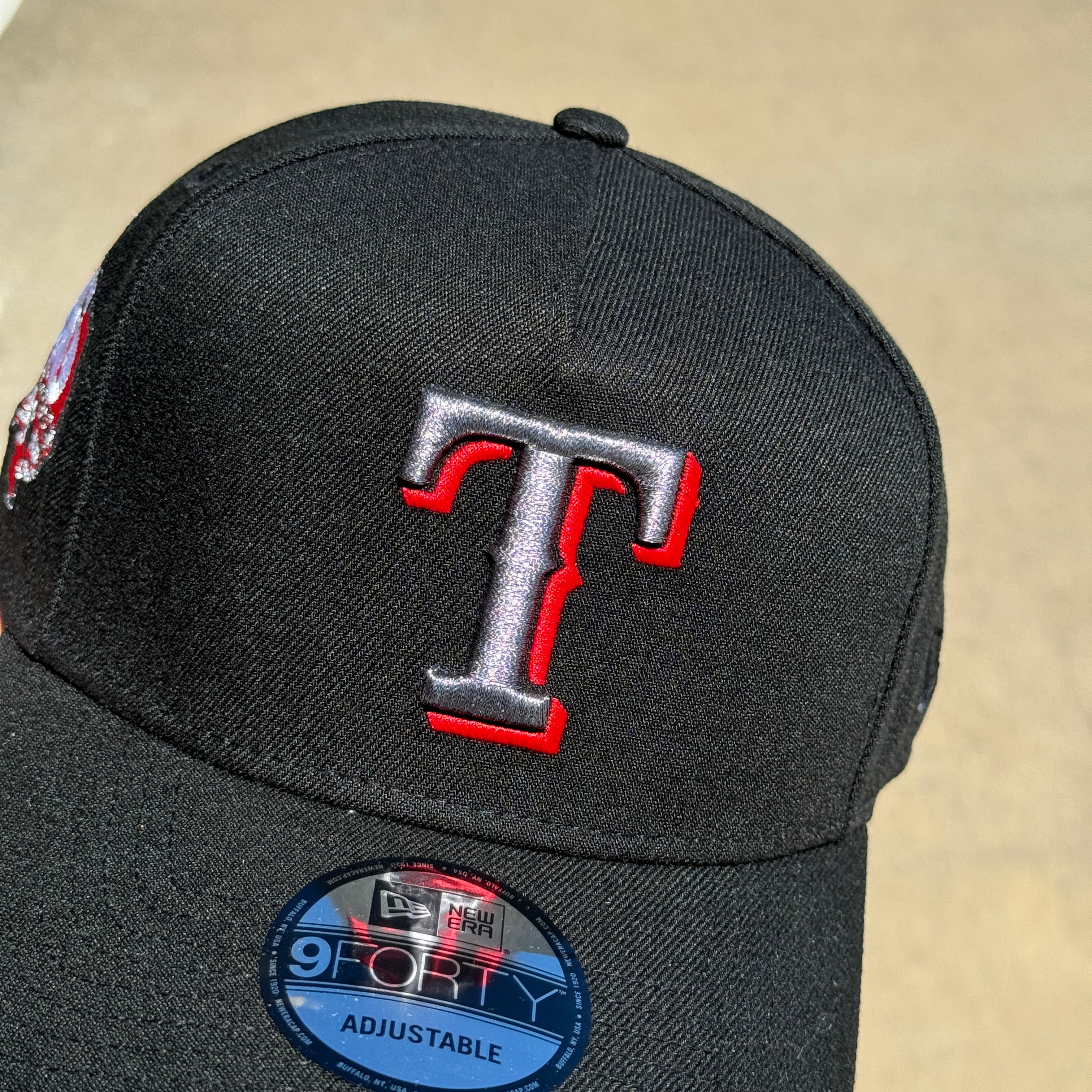 NEW Black Dallas Texas Rangers 40th Anniversary New Era 9Forty Adjustable One Size A-Frame