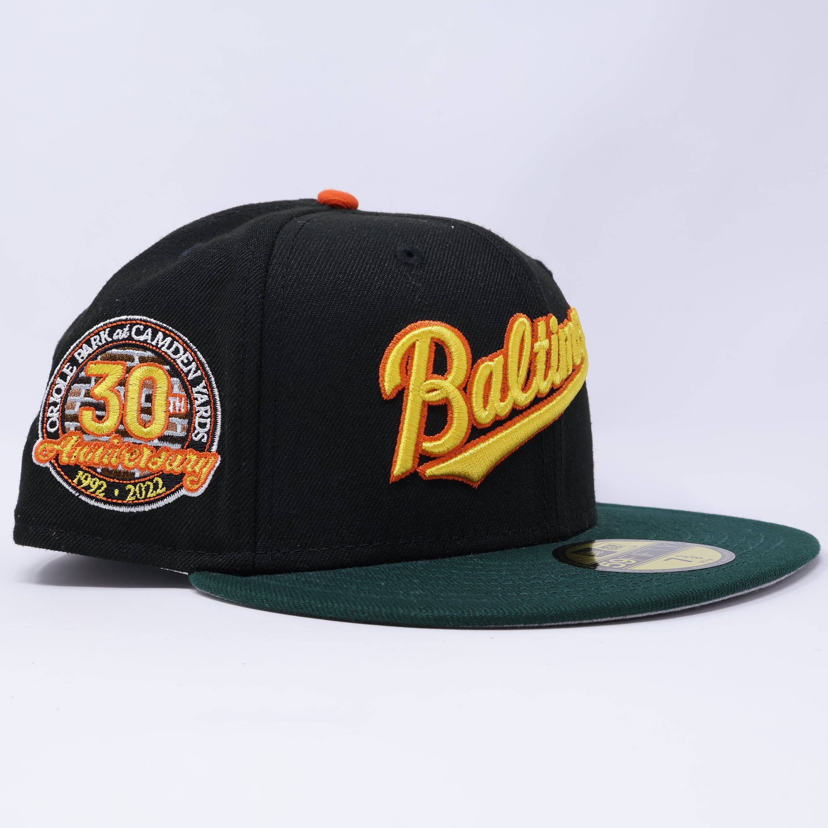NWT 3/8 Black Baltimore Orioles 30th Anniversary 59fifty New Era Fitted Hat Cap