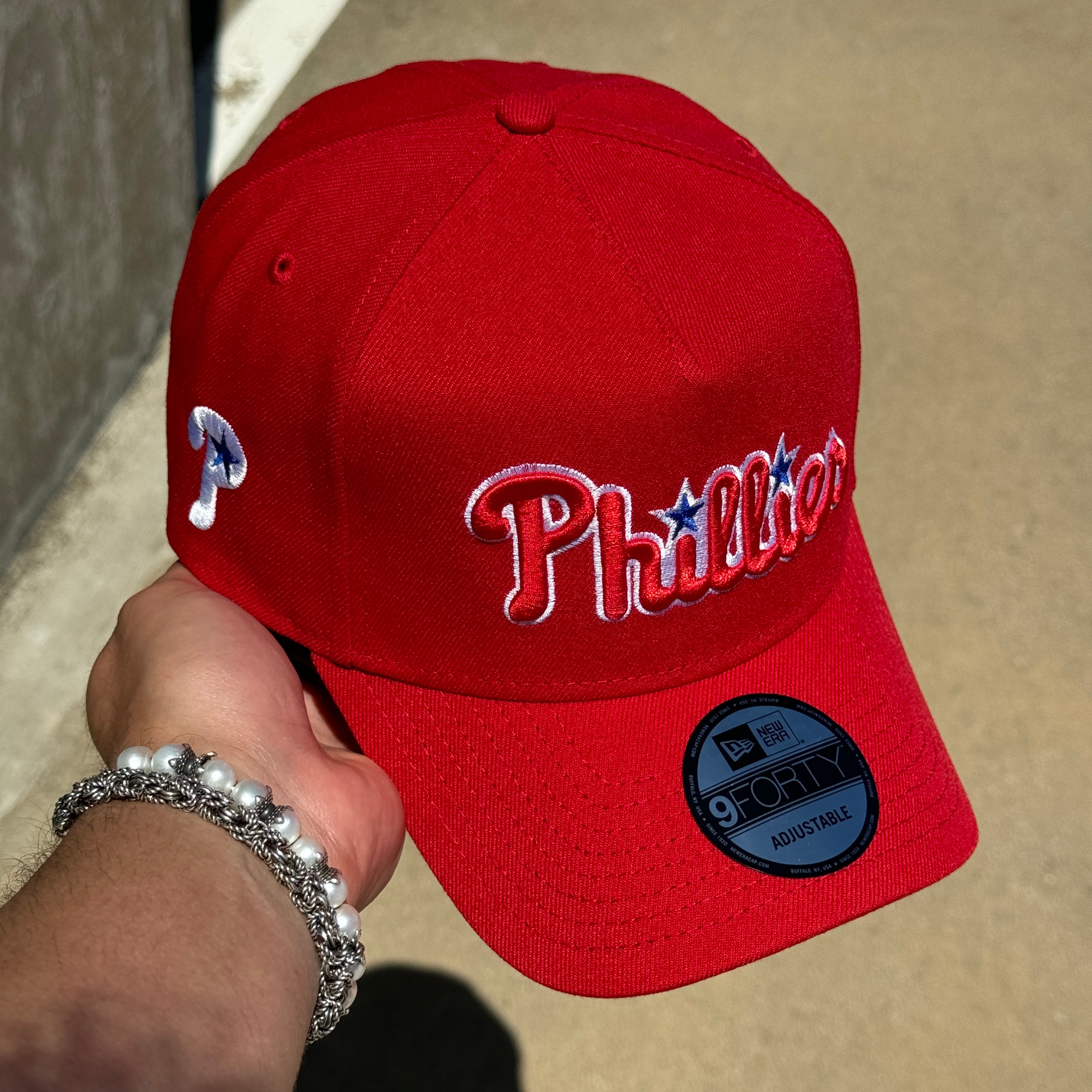 NEW Red Philadelphia Phillies P Logo New Era 9Forty Adjustable One Size A-Frame