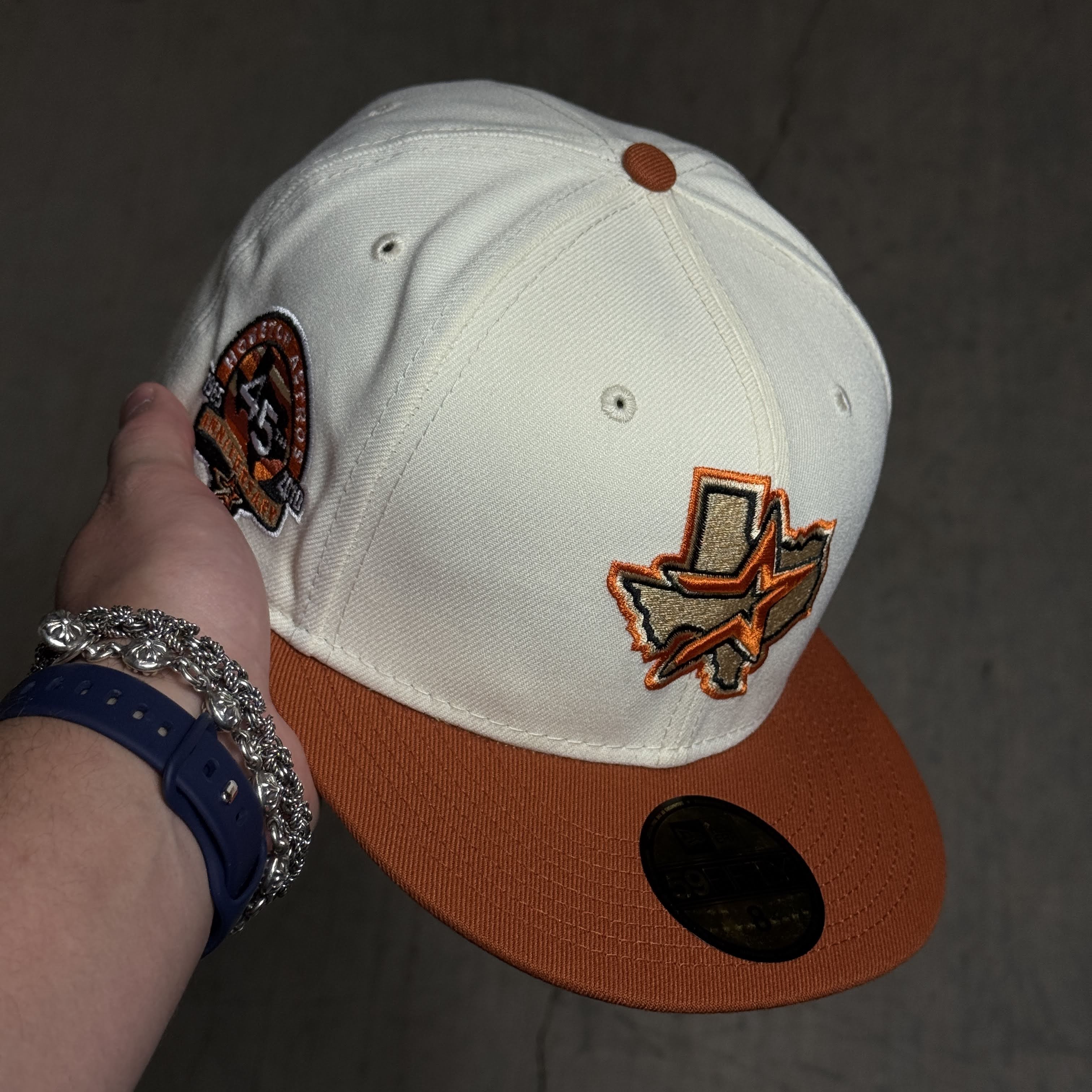 NWT 8 Chrome Houston Astros 45th Anniversary 59fifty New Era Fitted Hat Cap