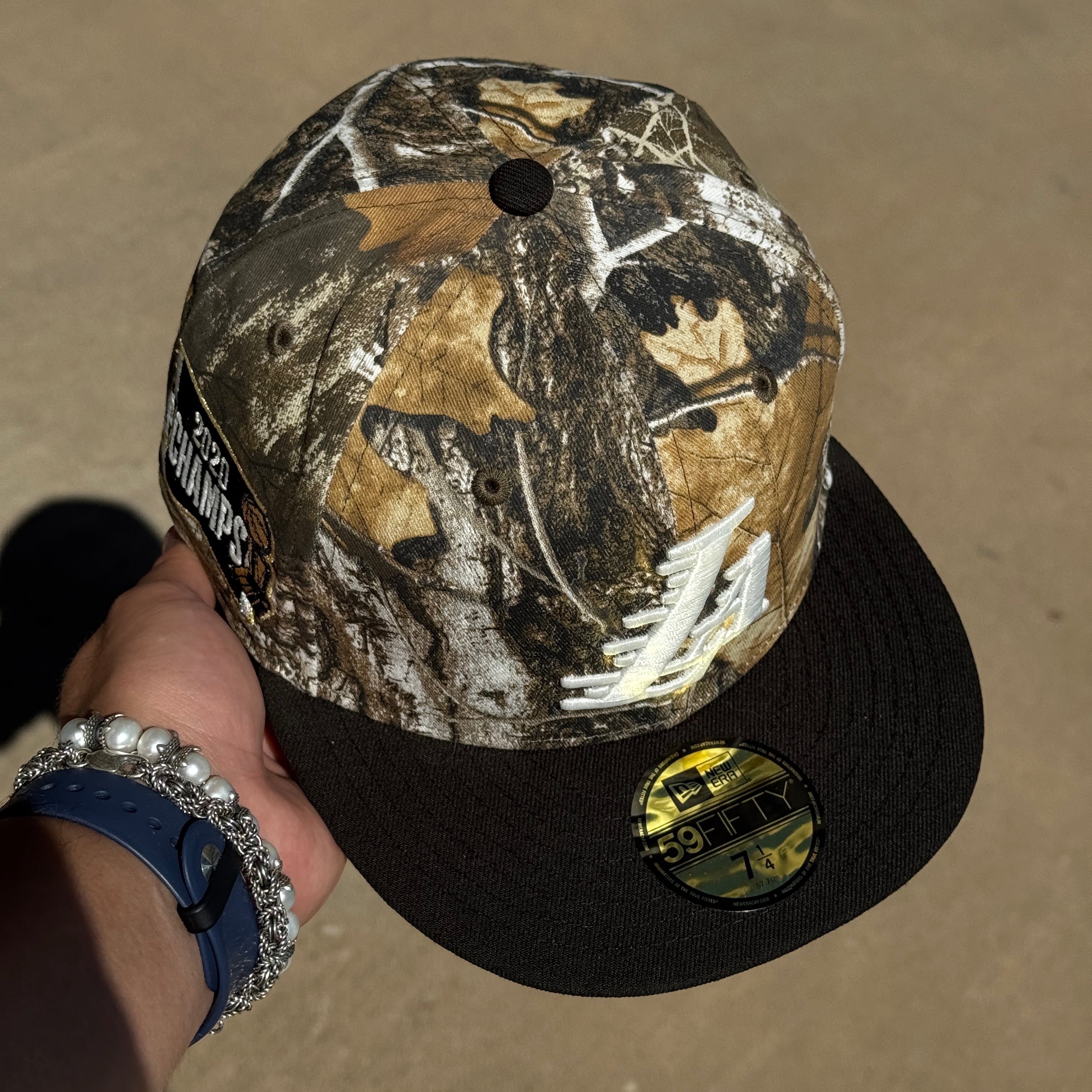 NWT 1/4 Camo Realtree Los Angeles Lakers 2020 Champs 59fifty New Era Fitted Hat Cap