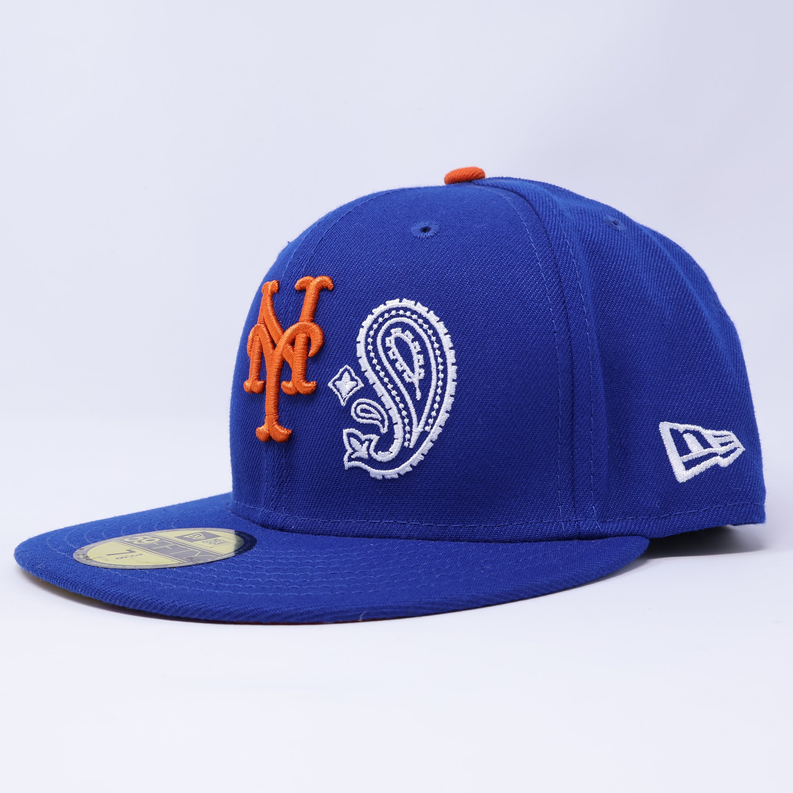 NWT 3/8 Blue New York Mets Paisley Pattern 59fifty New Era Fitted Hat Cap