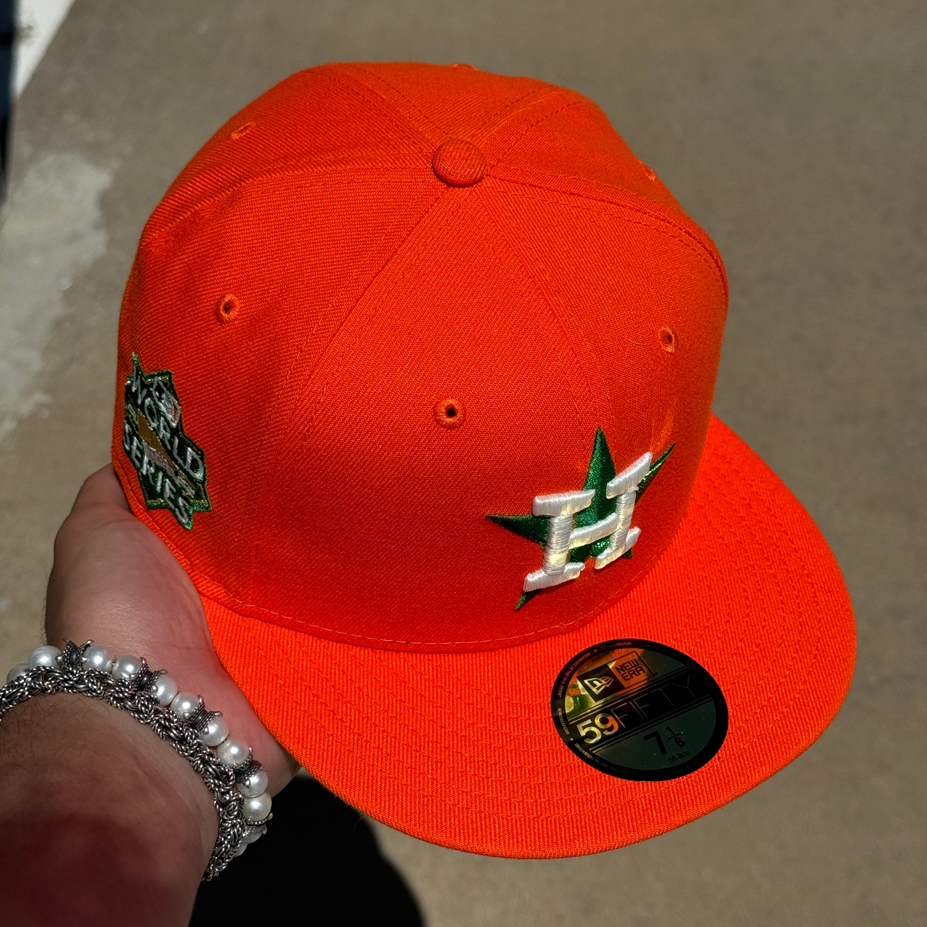 NEW 7 1/8 Orange Houston Astros 2022 World Series Santi 59FIFTY New Era Fitted Hat