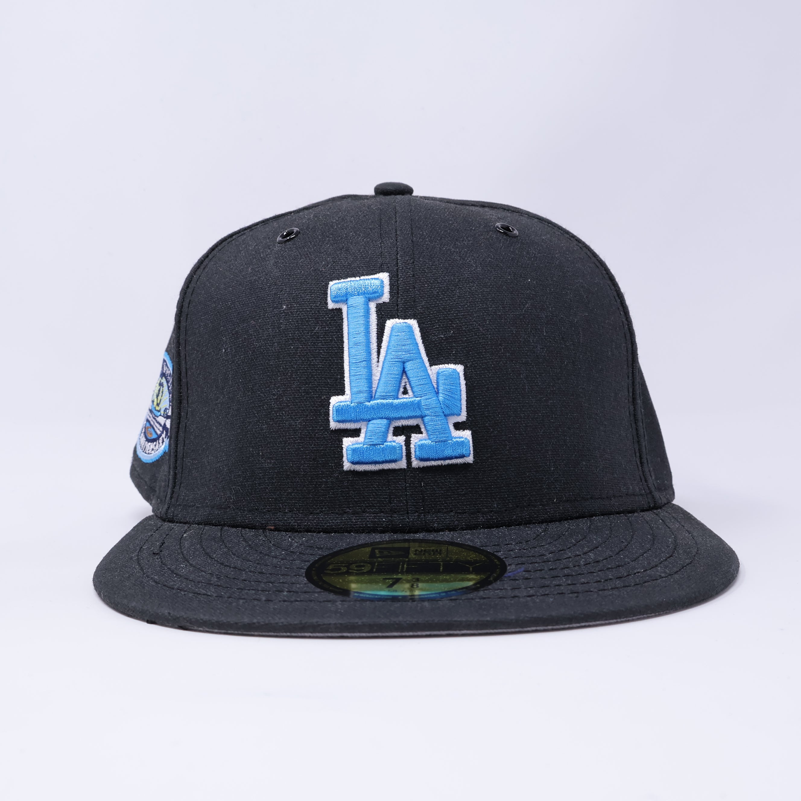 NWT 3/8 Black Los Angeles Dodgers 50th Anniversary 59fifty New Era Fitted Hat Cap