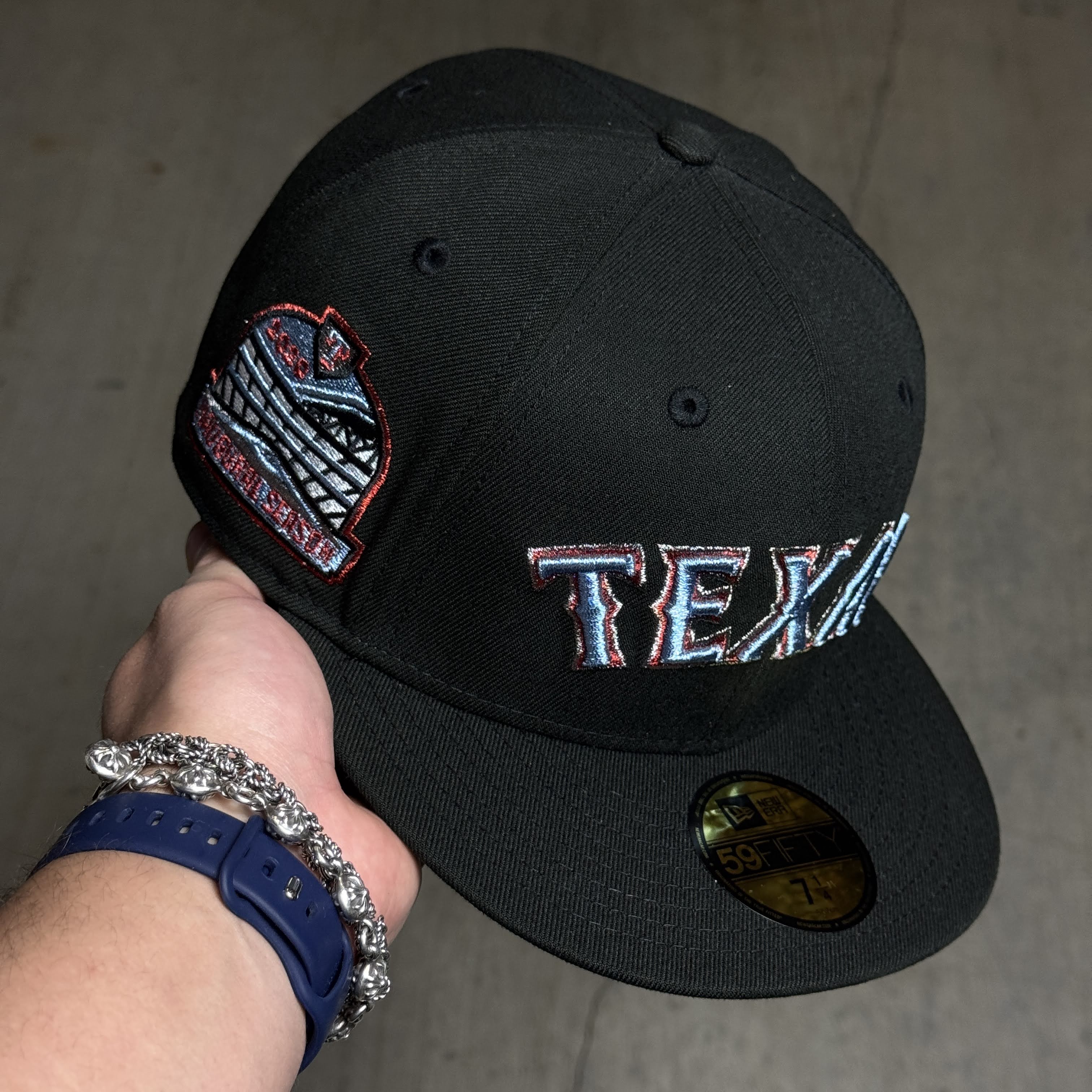 NWT 1/4 Black Dallas Texas Rangers Final Season 59fifty New Era Fitted Hat Cap
