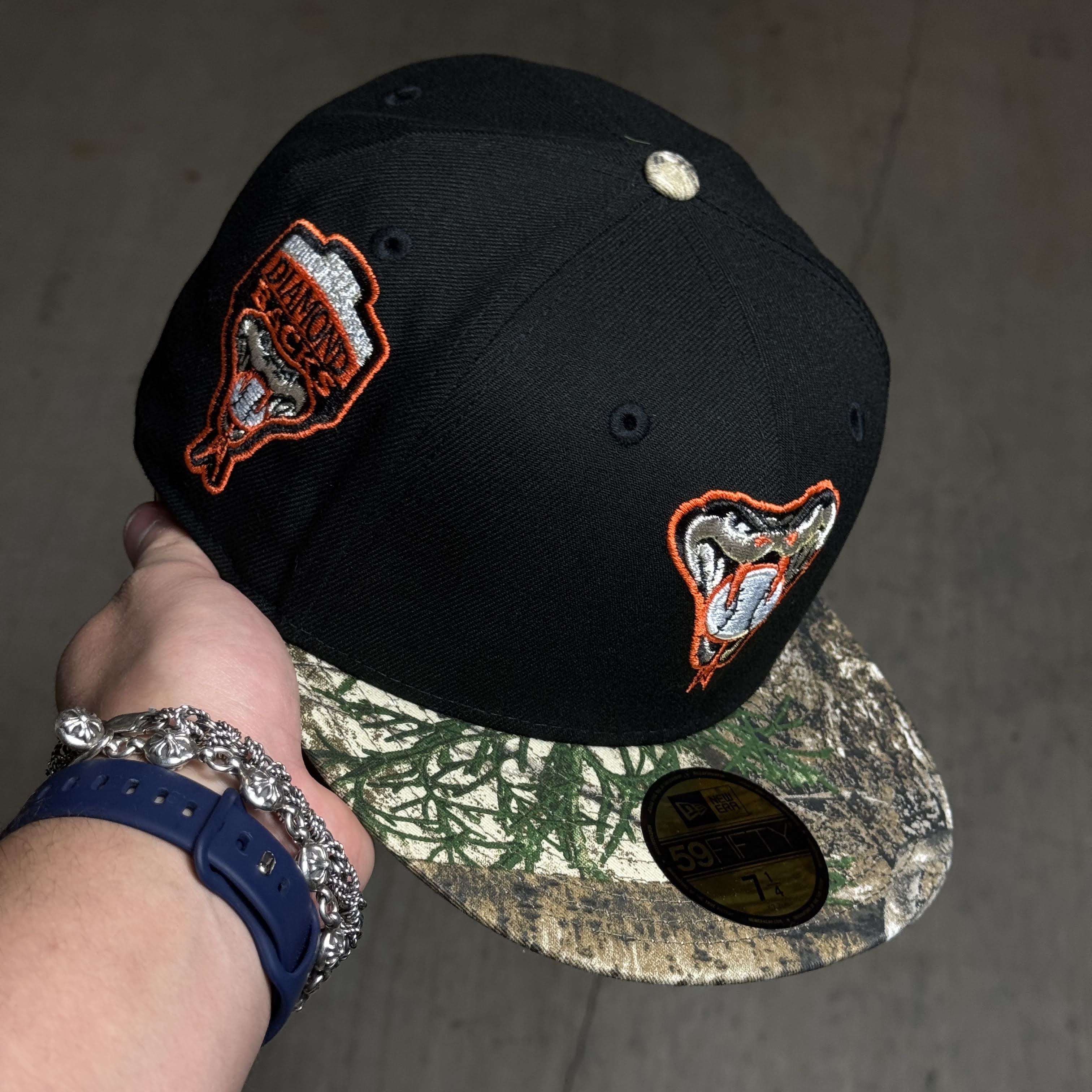 NWT 1/4 Black Arizona Diamondbacks 1998 Inaugural Season 59fifty New Era Fitted Hat Cap 1
