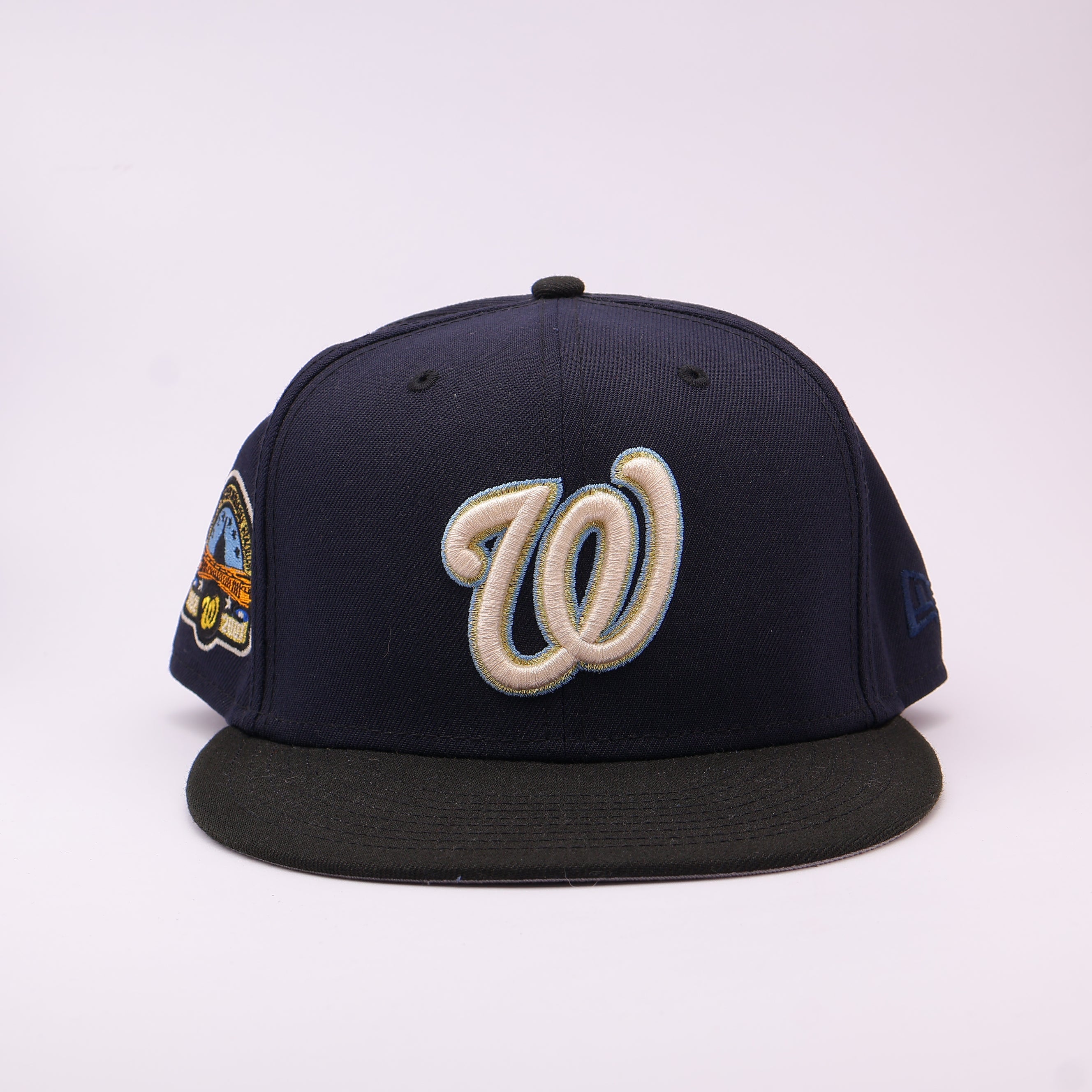 USED 8 Navy Washington Nationals Kennedy Memorial 59fifty New Era Fitted Hat Cap