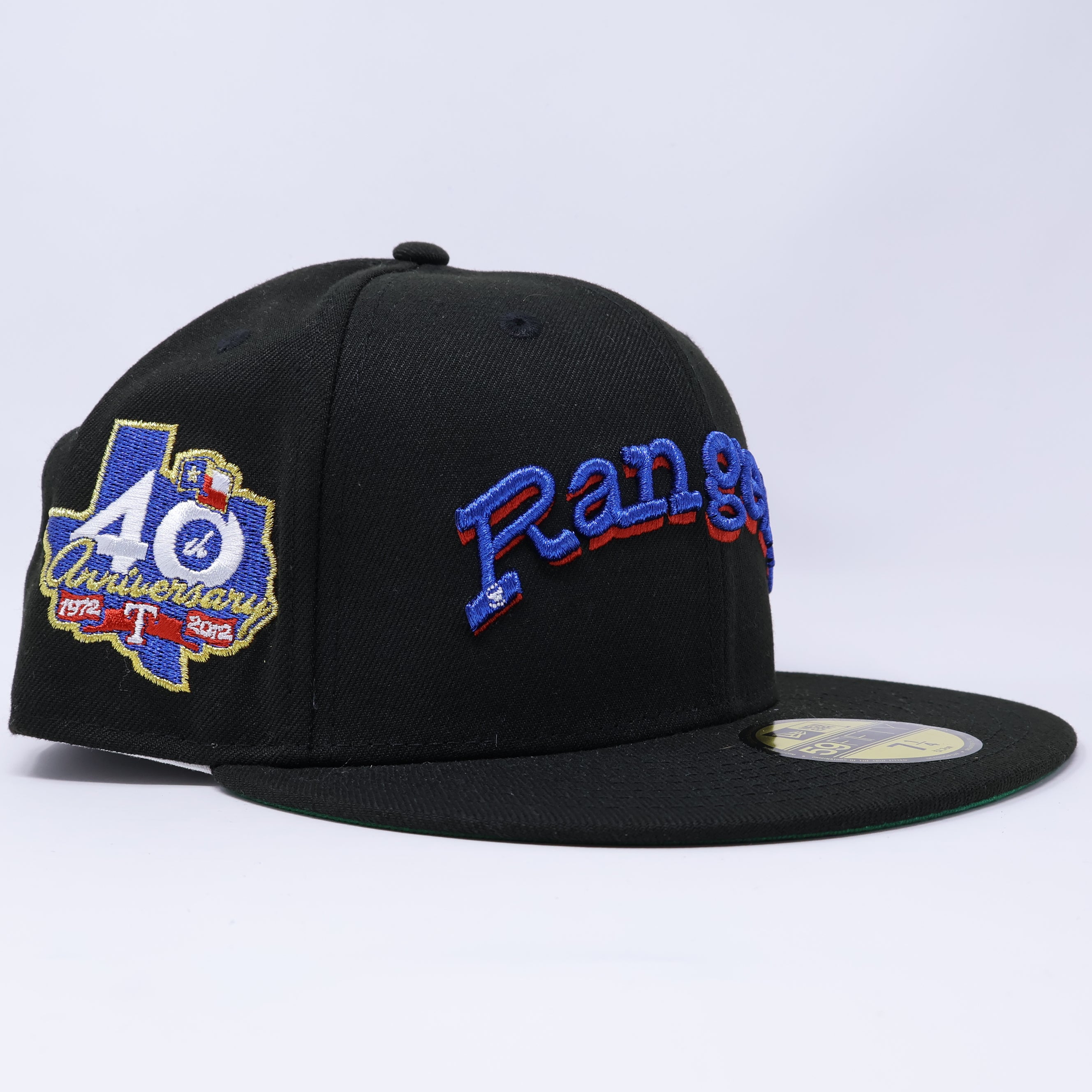 NWT 1/4 Black Dallas Texas Rangers 40th Anniversary 59fifty New Era Fitted Hat Cap
