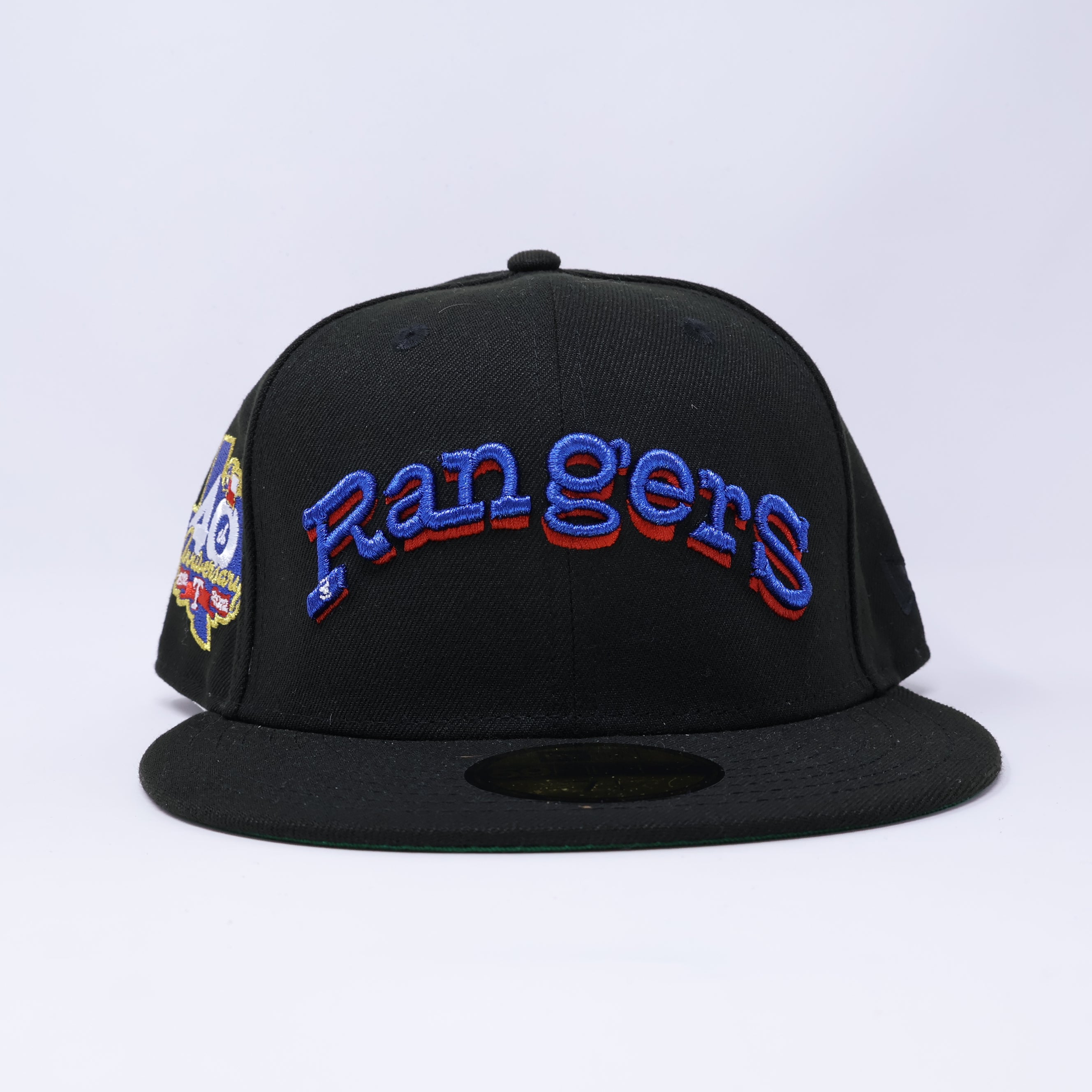 NWT 1/4 Black Dallas Texas Rangers 40th Anniversary 59fifty New Era Fitted Hat Cap