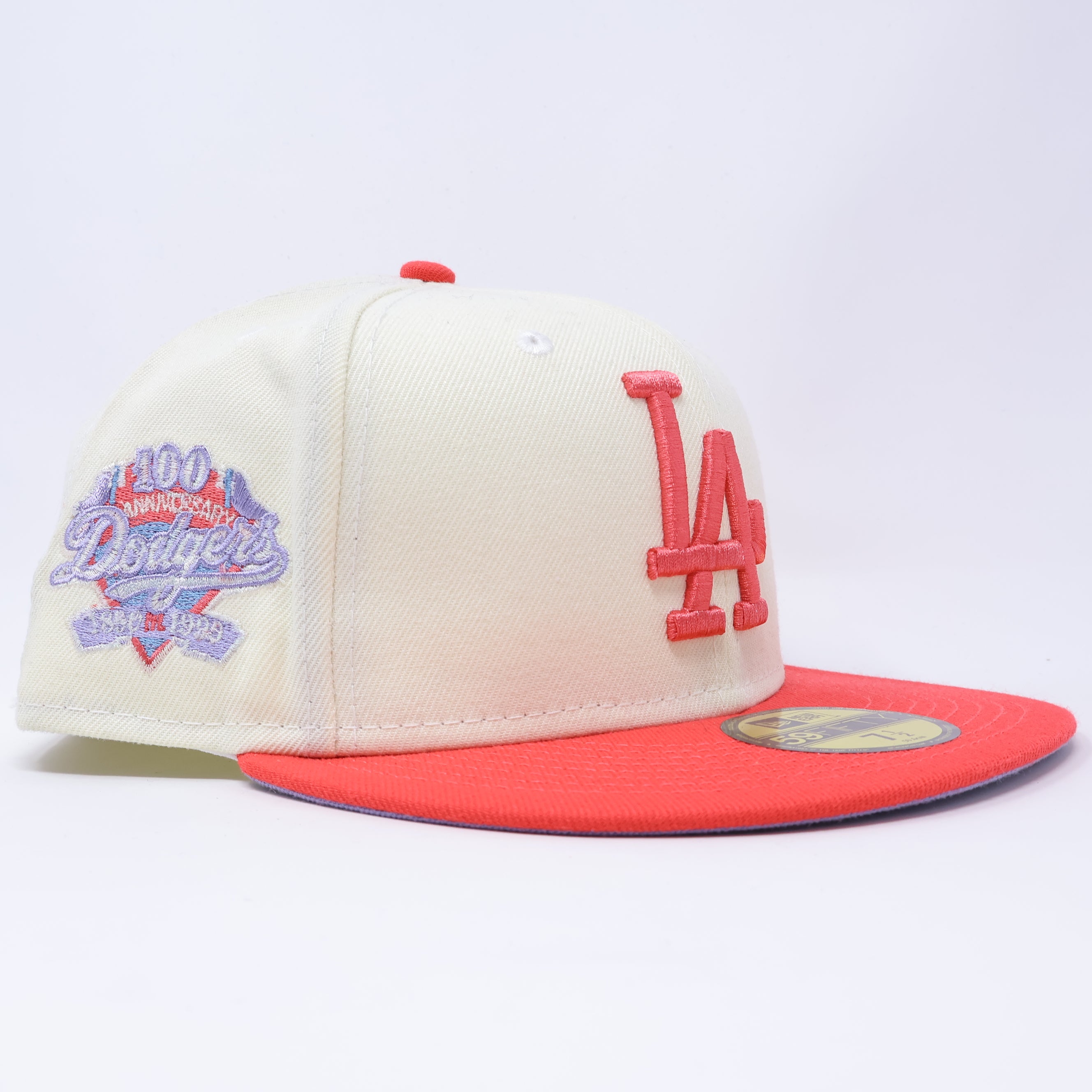 NWT 1/2 Chrome Los Angeles Dodgers 100 Anniversary New Era Fitted Hat Cap